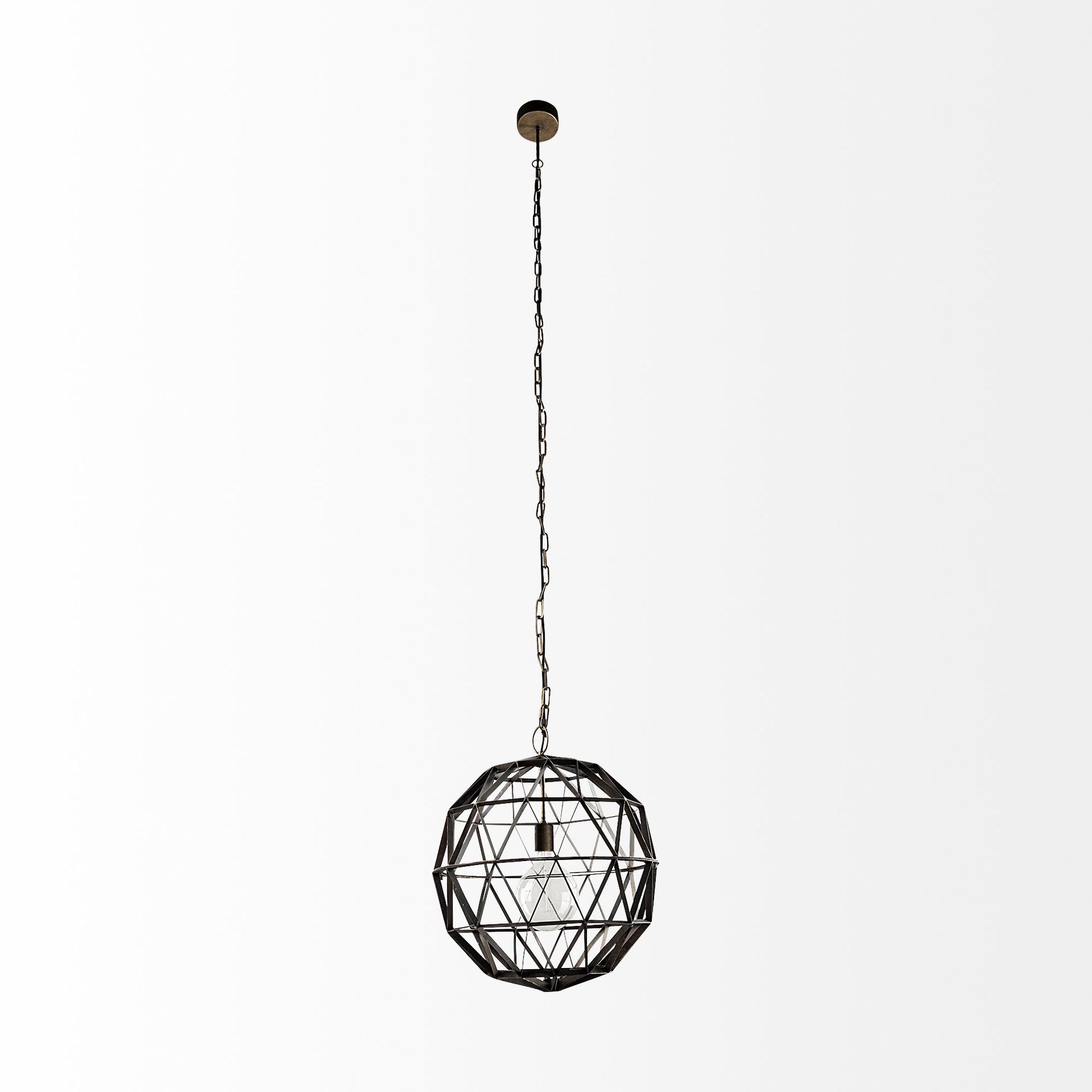 Mercana - Dyson I Black Metal Triangular Orb Pendant Light