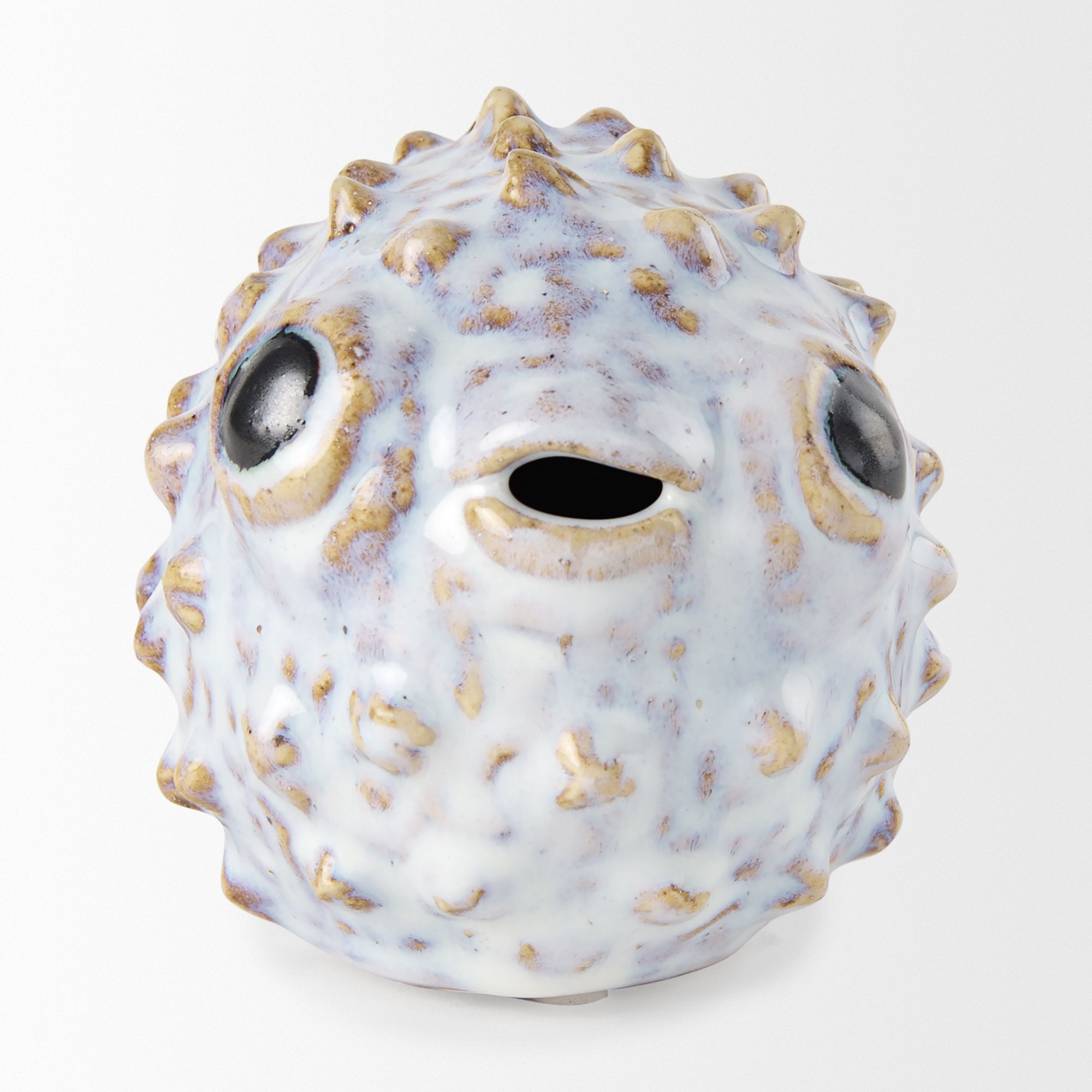 Mercana Spike I Small 8L x 4W Ceramic Puffer Fish - White