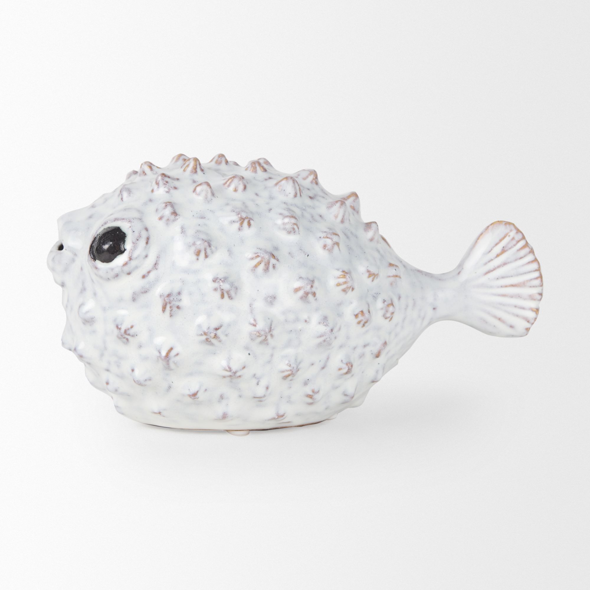 Mercana Spike II Large 10L x 6W Ceramic Puffer Fish - White