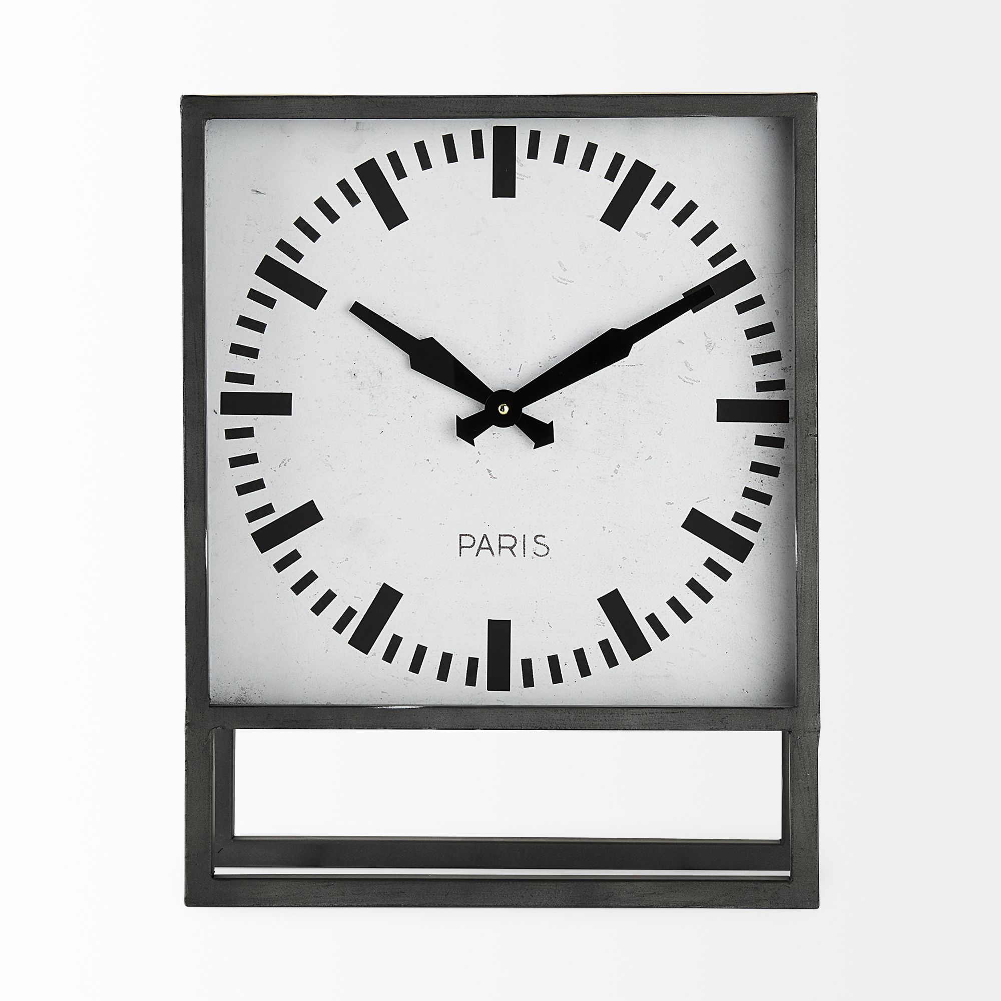 Mercana - Felix Gray Metal Square Table Clock