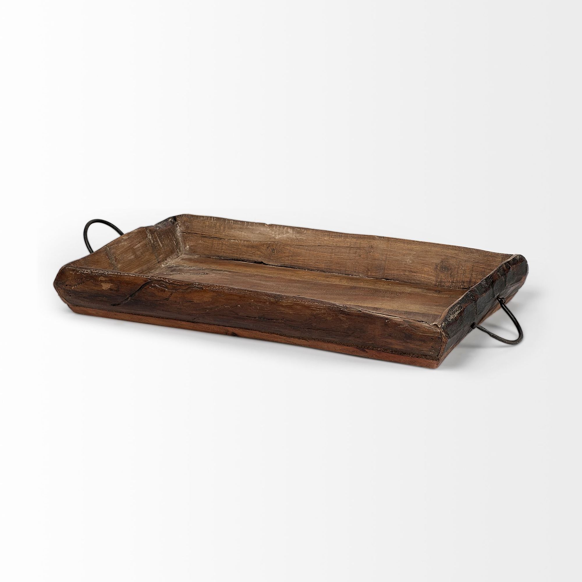 Mercana - Durone Brown Wooden Live Edge Serving Trays (Set of 2)