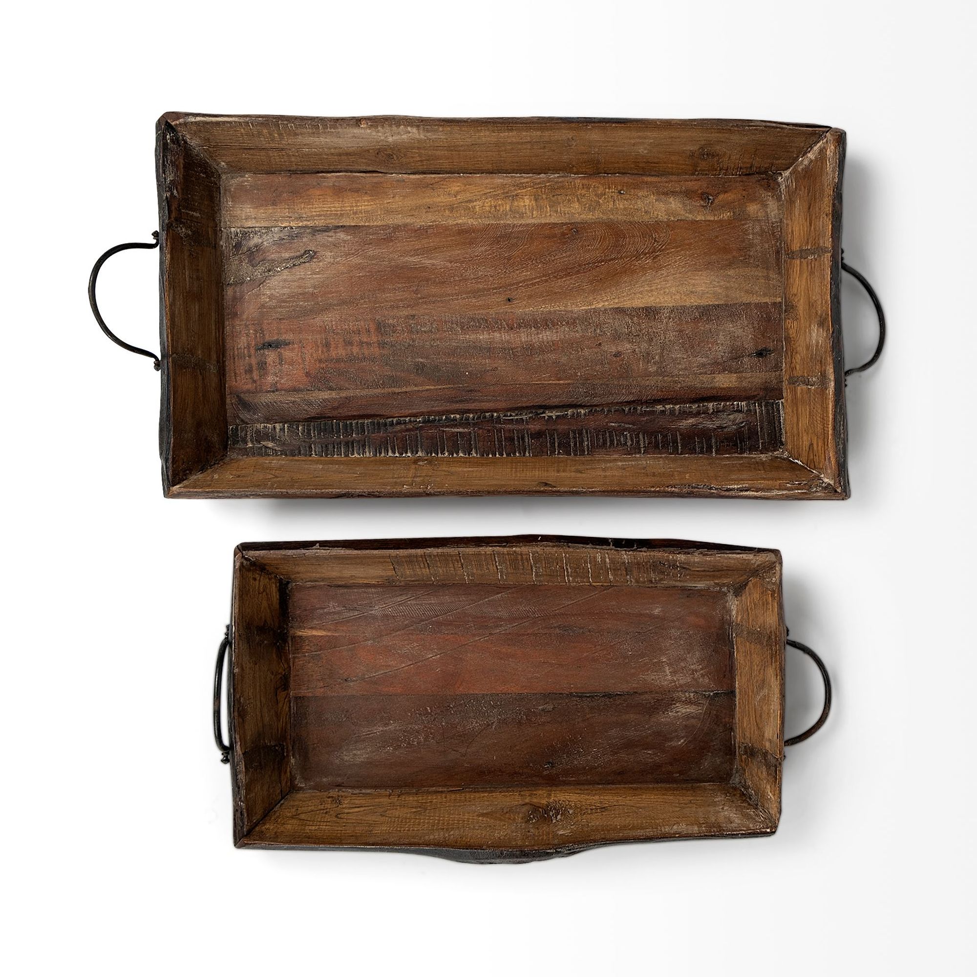 Mercana - Durone Brown Wooden Live Edge Serving Trays (Set of 2)