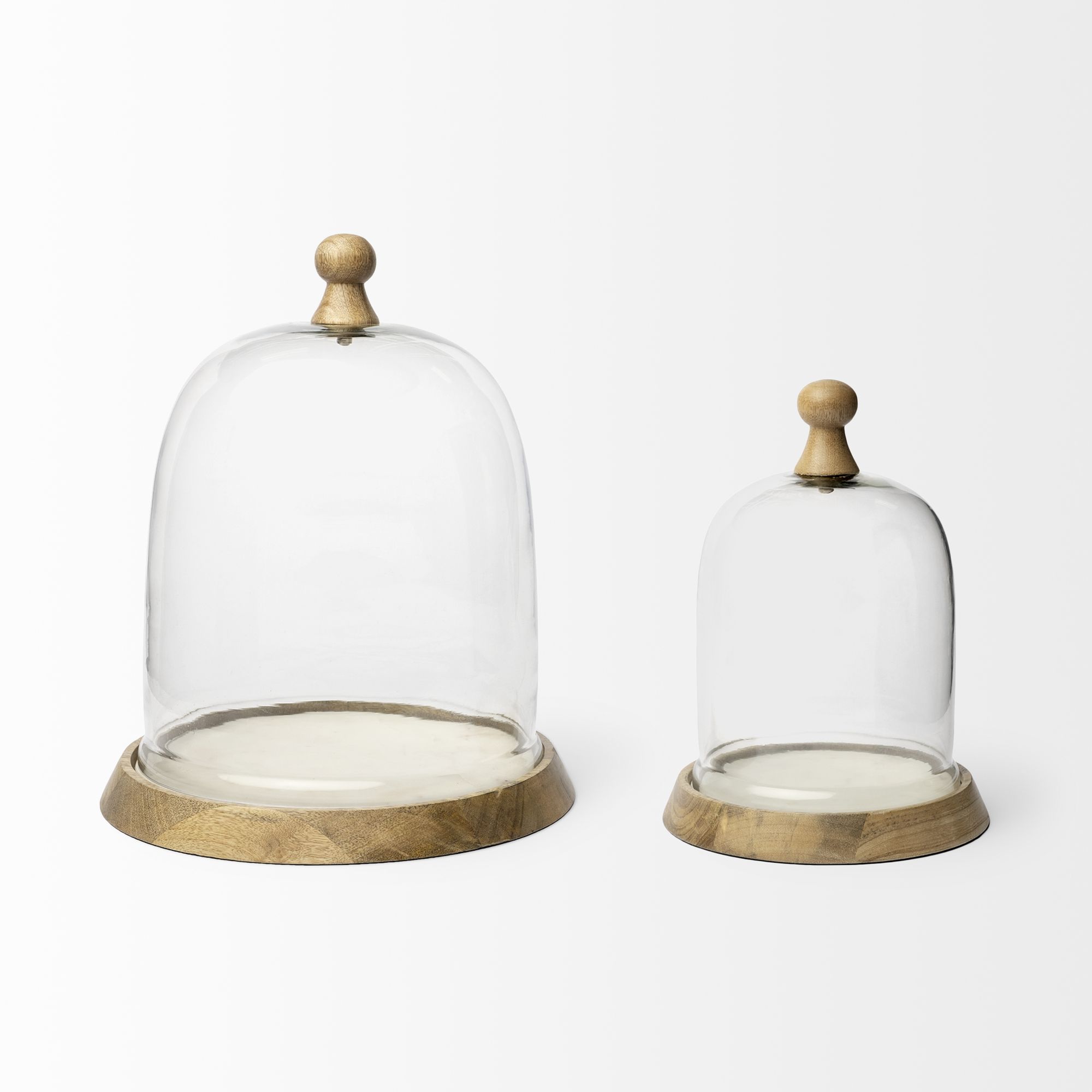 Mercana - Campana I Small Wooden/White Marble Base Glass Cloche