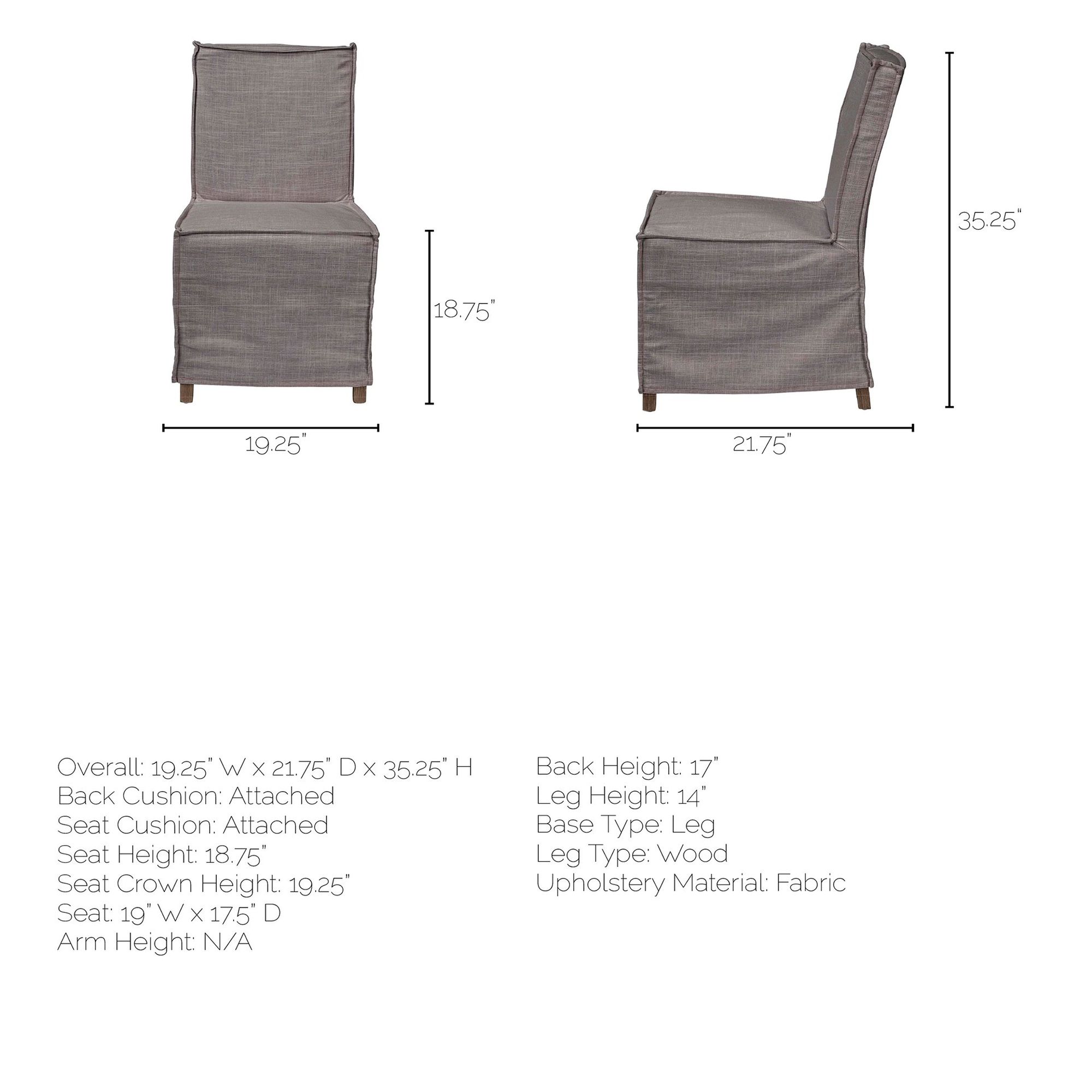 Mercana Elbert I Armless Dining Chair - Gray