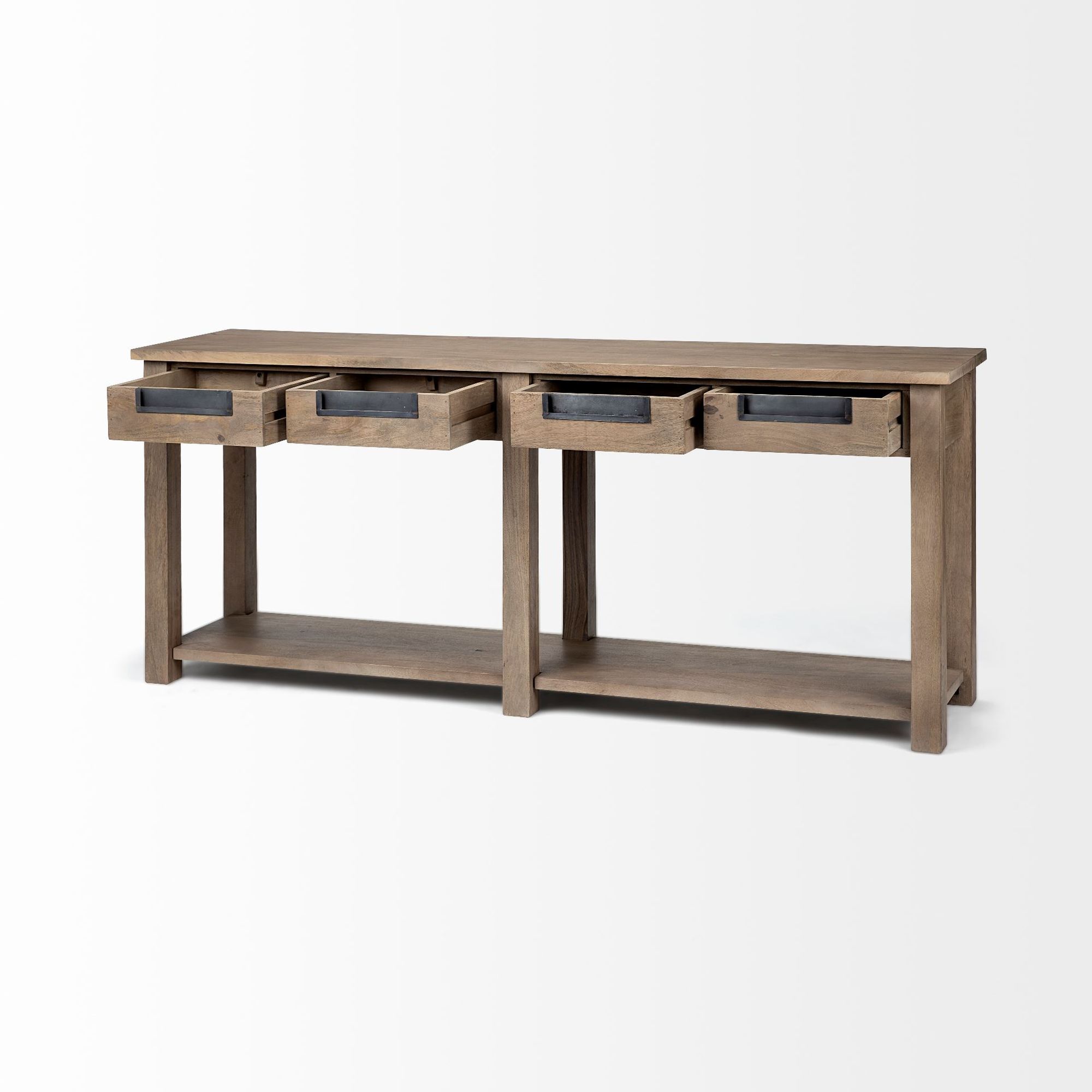 Mercana - Harrelson III Brown Wood 4 Drawer Console Table