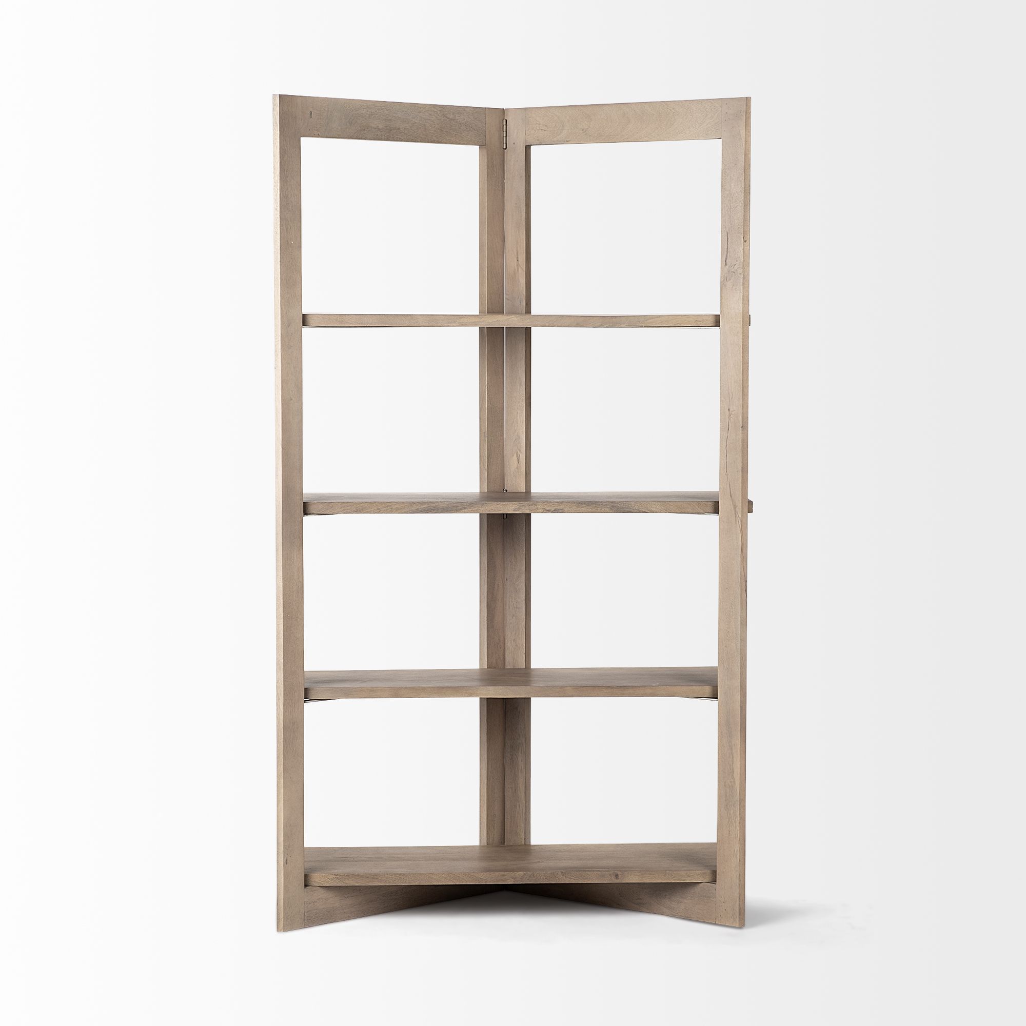 Mercana - Turnbull I Light Brown Wood 4 Shelf Shelving Unit