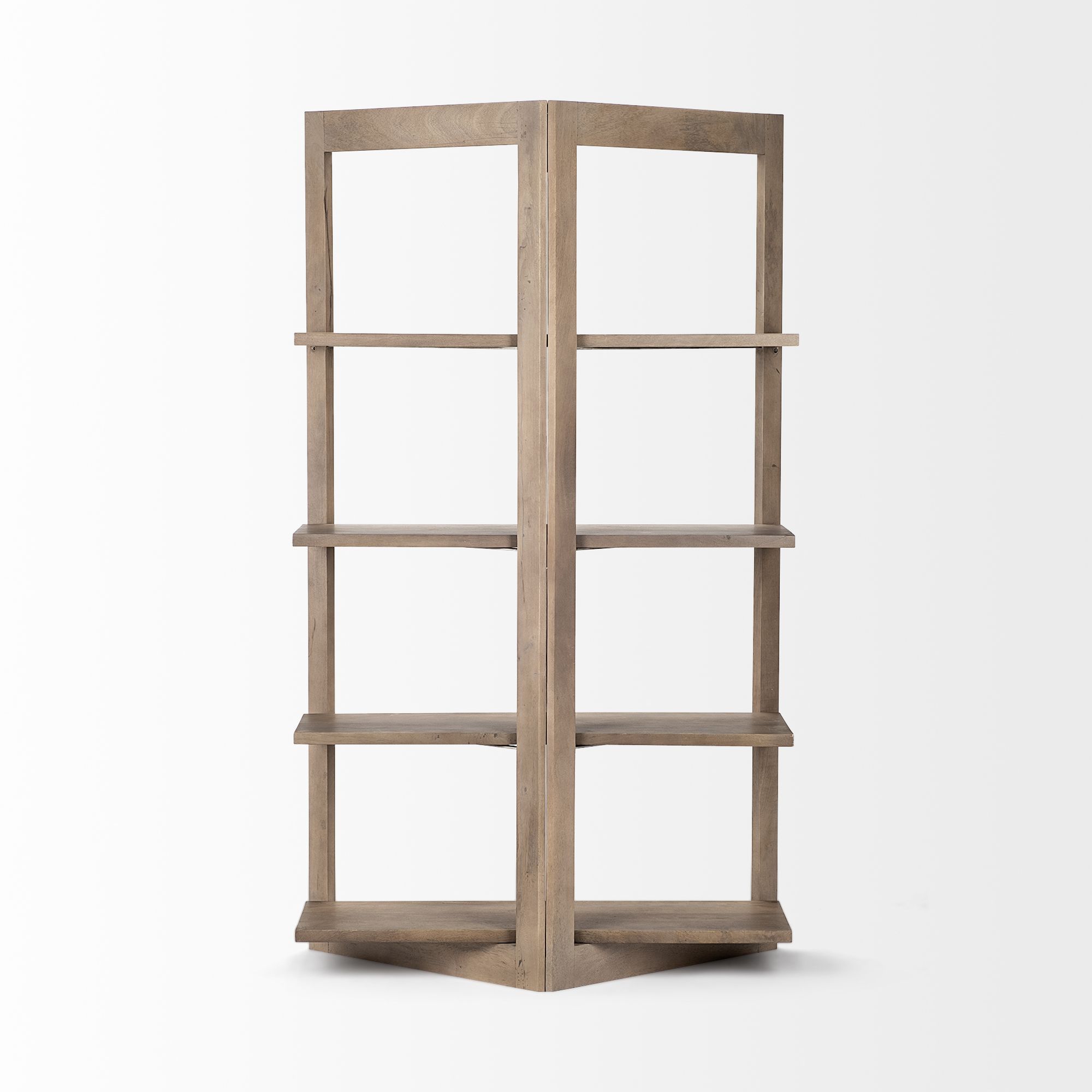 Mercana - Turnbull I Light Brown Wood 4 Shelf Shelving Unit