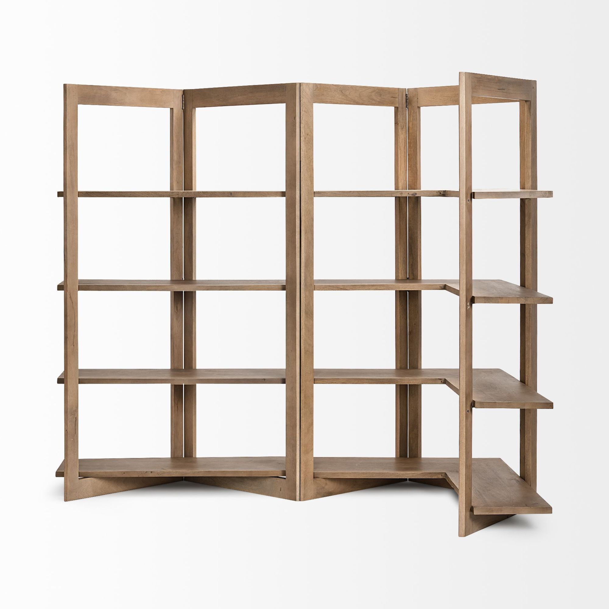 Mercana - Turnbull I Light Brown Wood 4 Shelf Shelving Unit