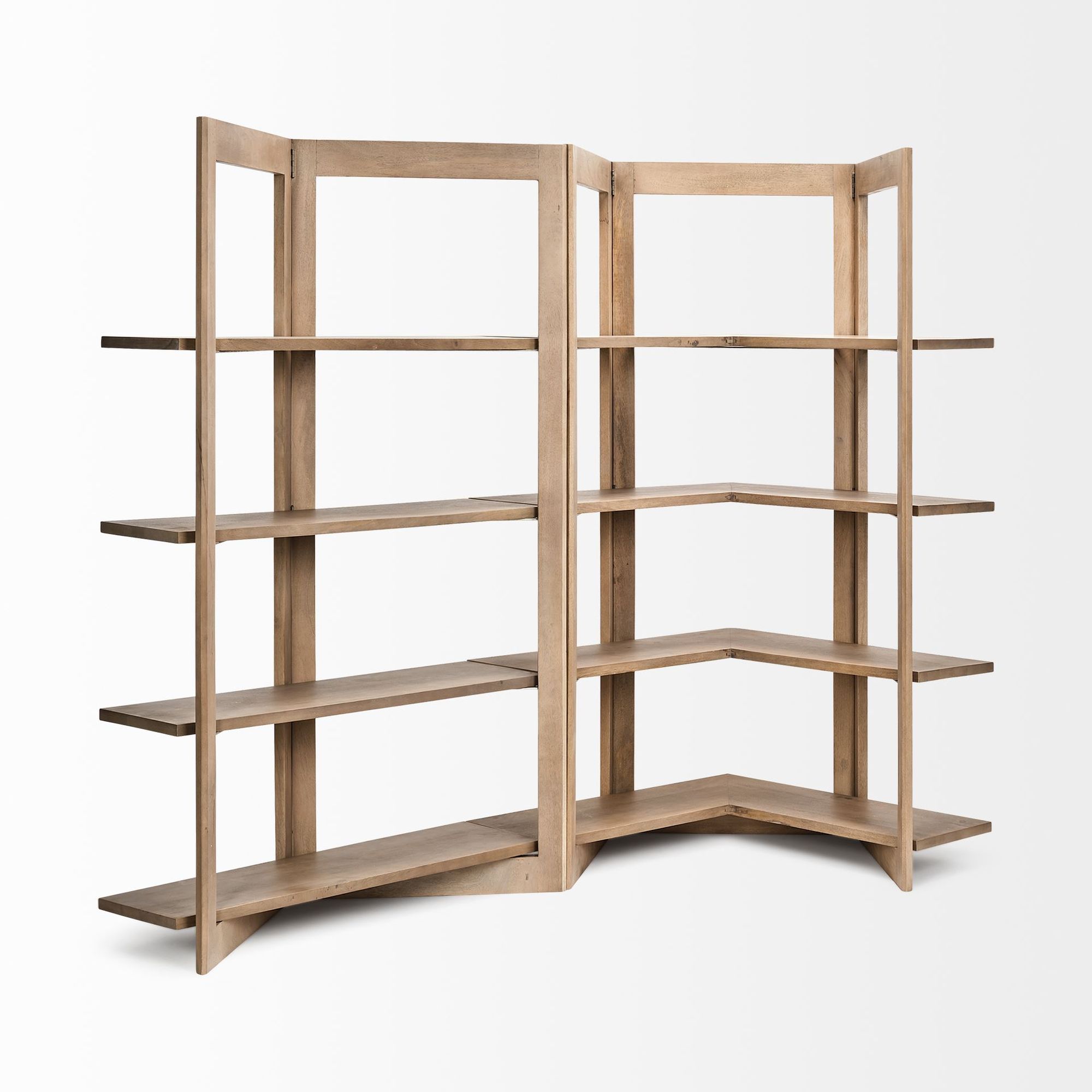 Mercana - Turnbull I Light Brown Wood 4 Shelf Shelving Unit