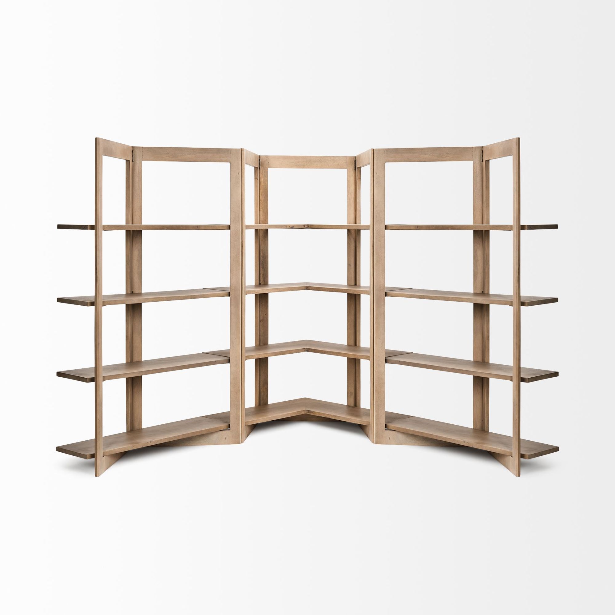 Mercana - Turnbull I Light Brown Wood 4 Shelf Shelving Unit