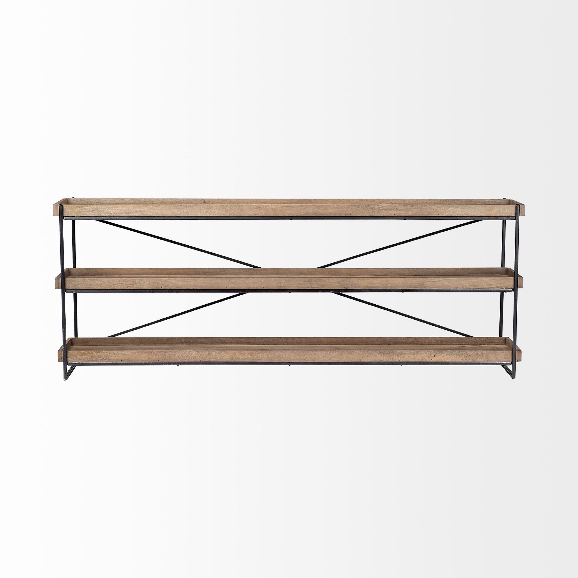 Mercana Trey Console Table with Glass - Brown