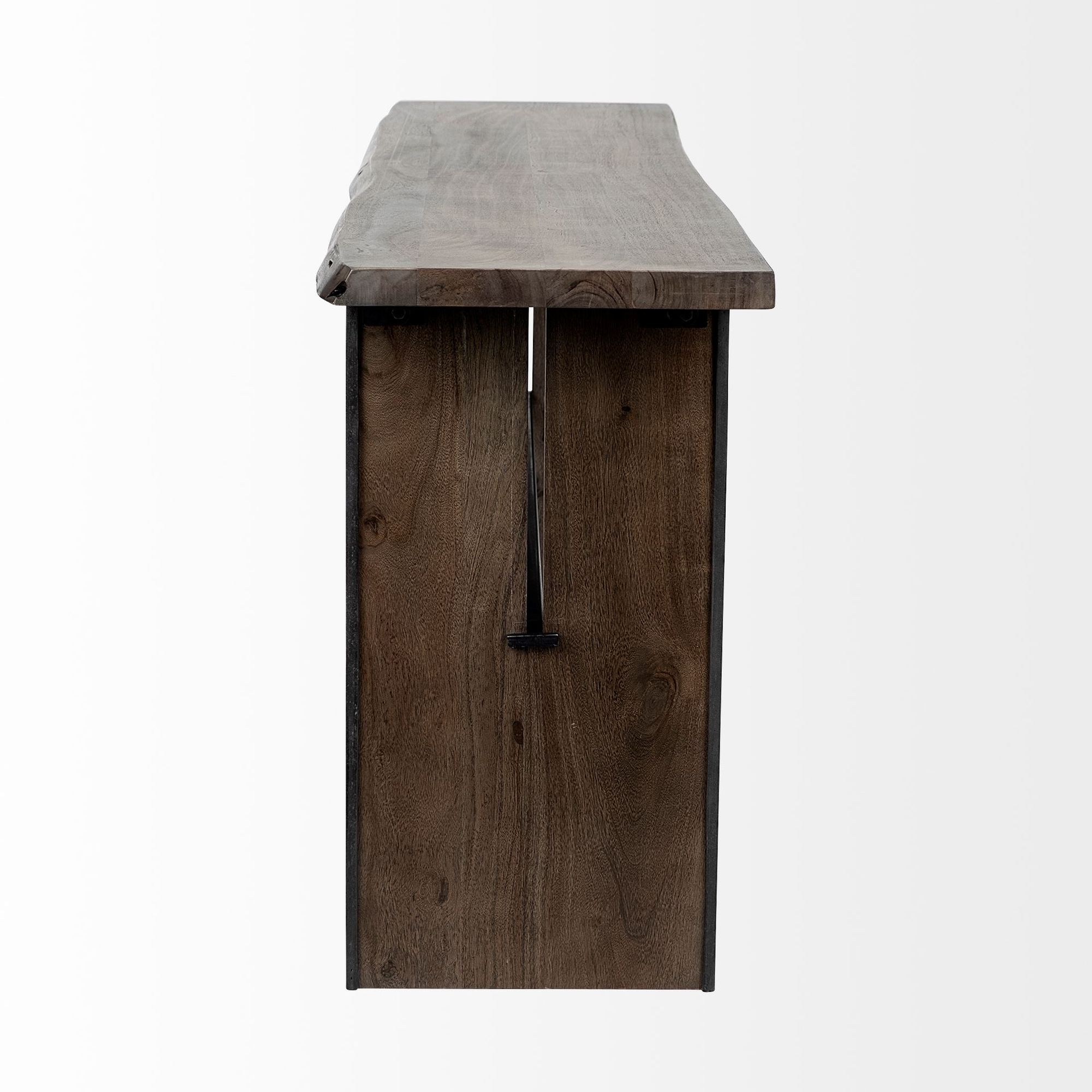 Mercana - Ledger II Live-Edge Wooden Brown Console Table