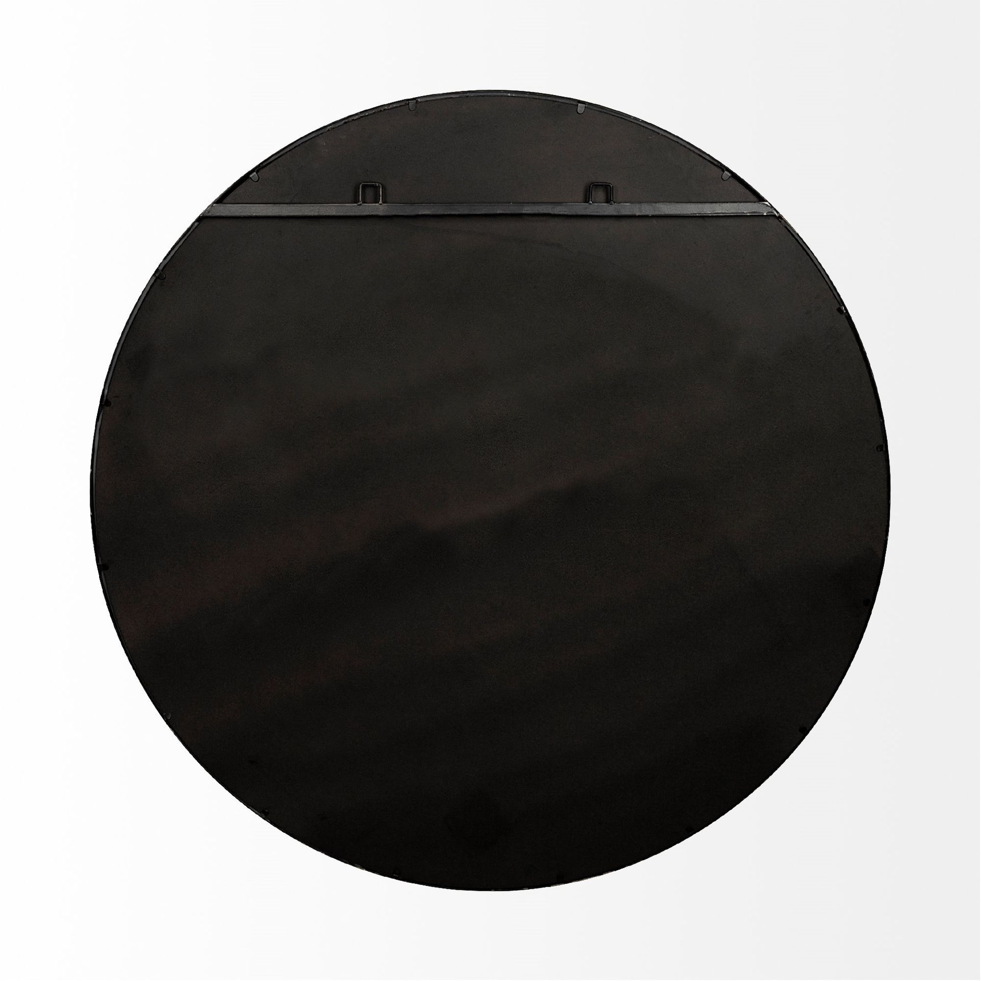 Mercana Piper Metal Round Wall Mirror - Black, Large