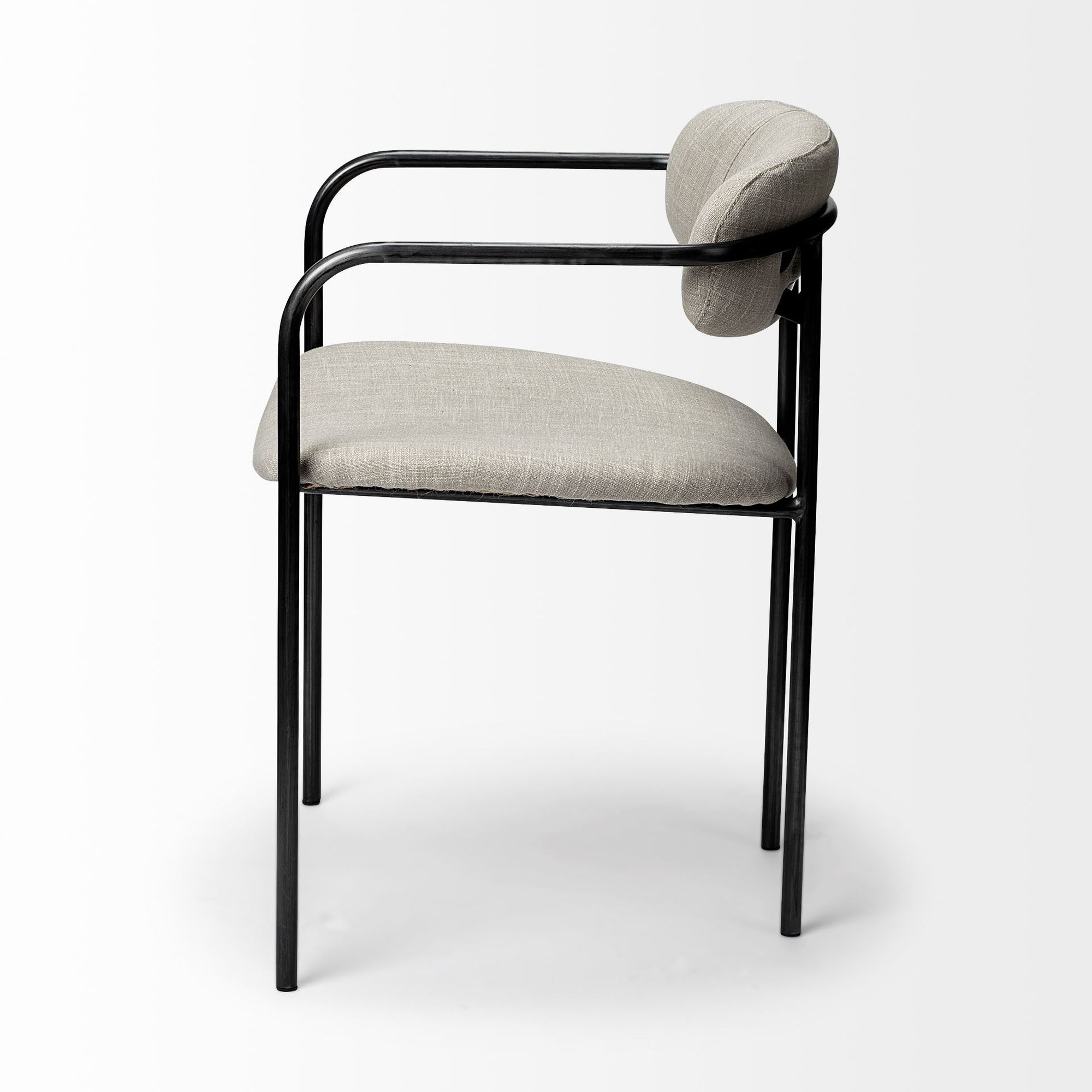 Mercana Parker Dining Chair - Beige/Gunmetal