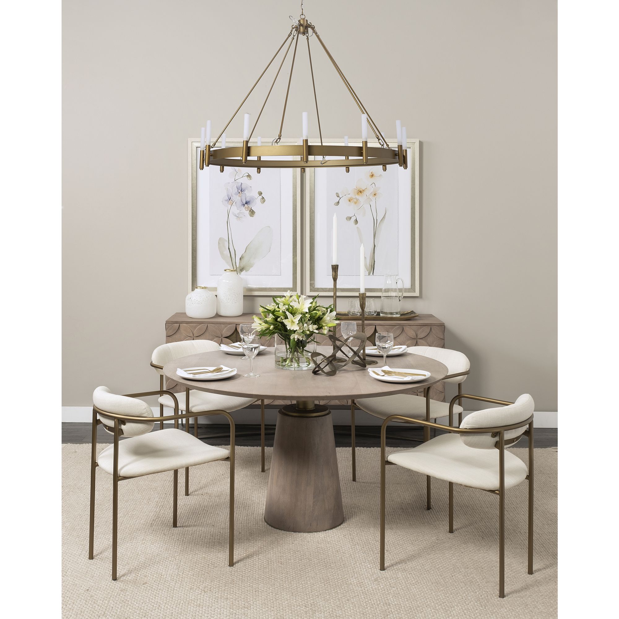 Mercana Parker Dining Chair - Cream/Gold