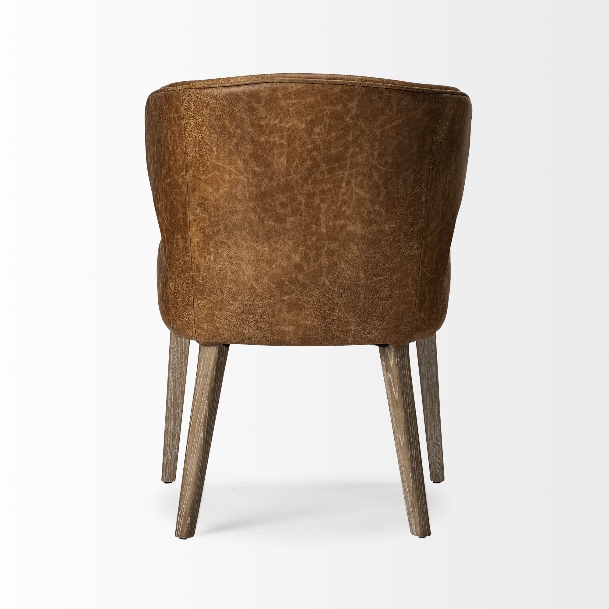 Mercana Niles Dining Chair with Brown Wooden Legs Wingback - Brown