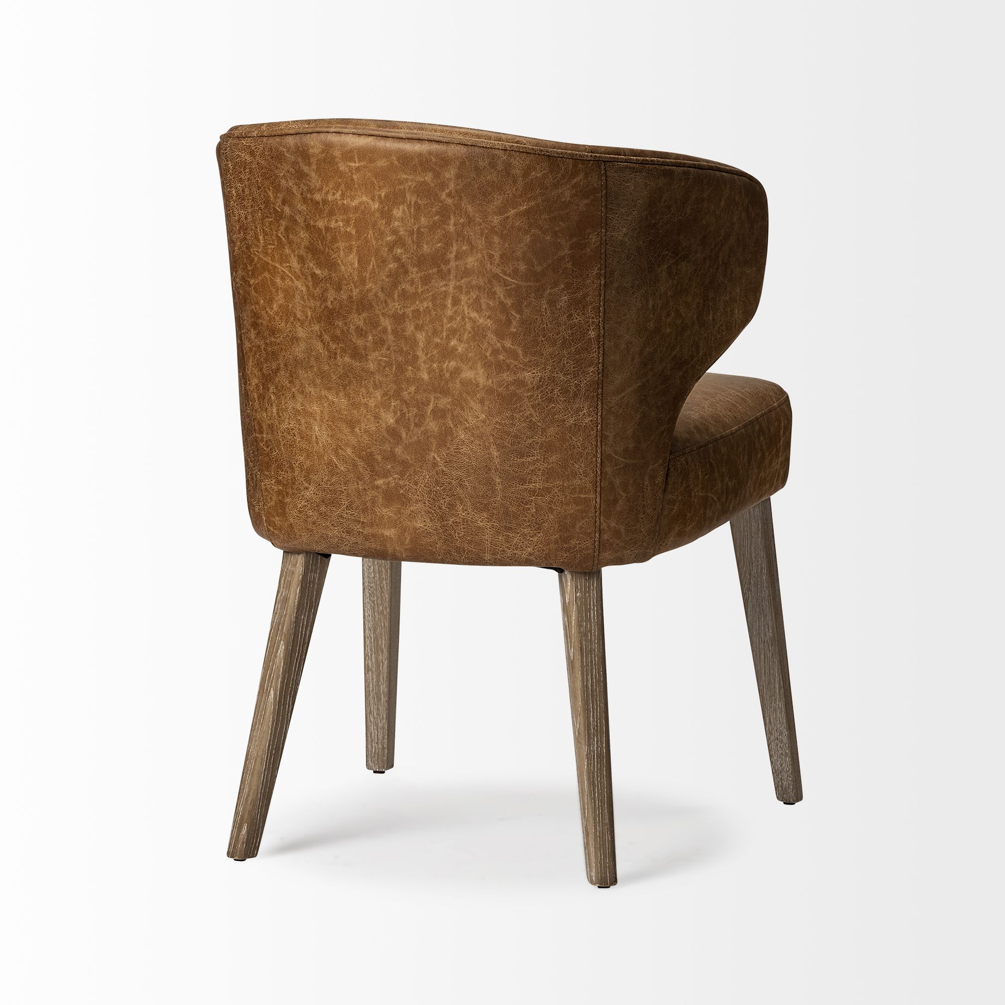 Mercana Niles Dining Chair with Brown Wooden Legs Wingback - Brown