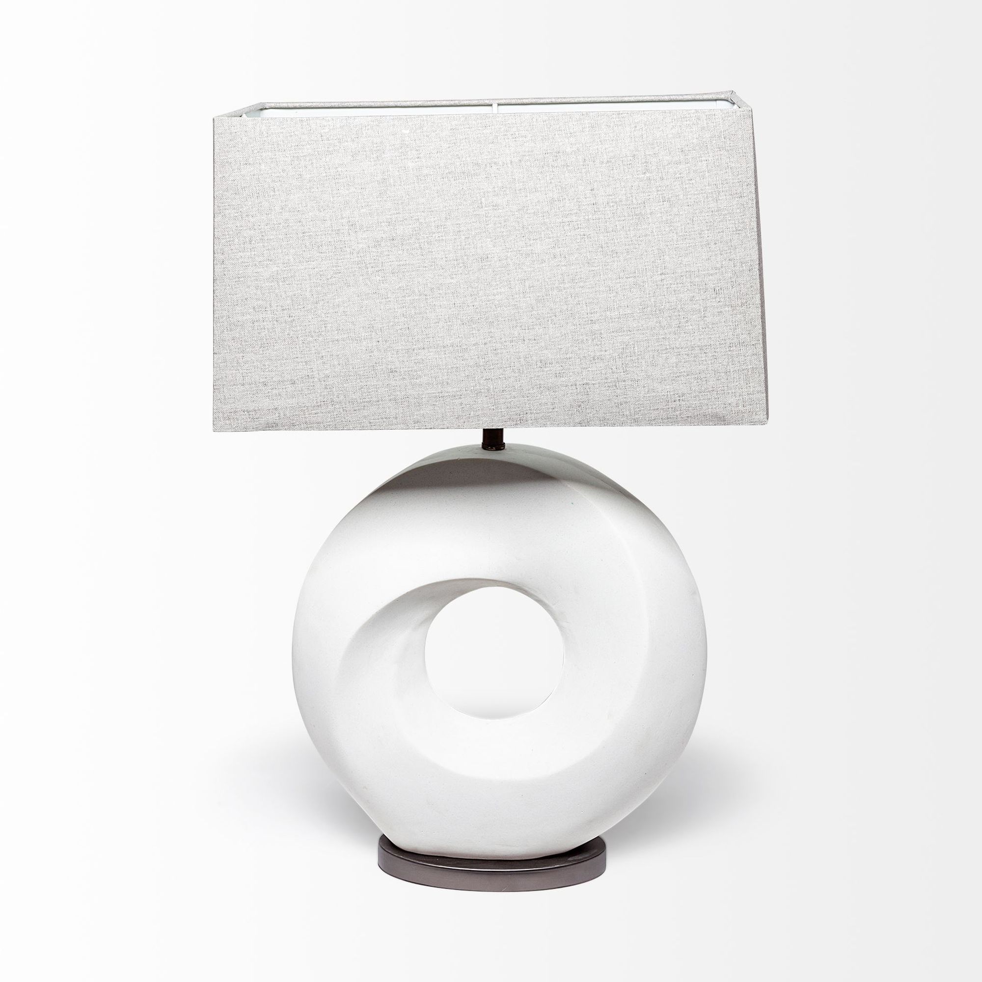 Mercana - Celtica (26.8"H) White Resin Ring-Shaped Base Table Lamp