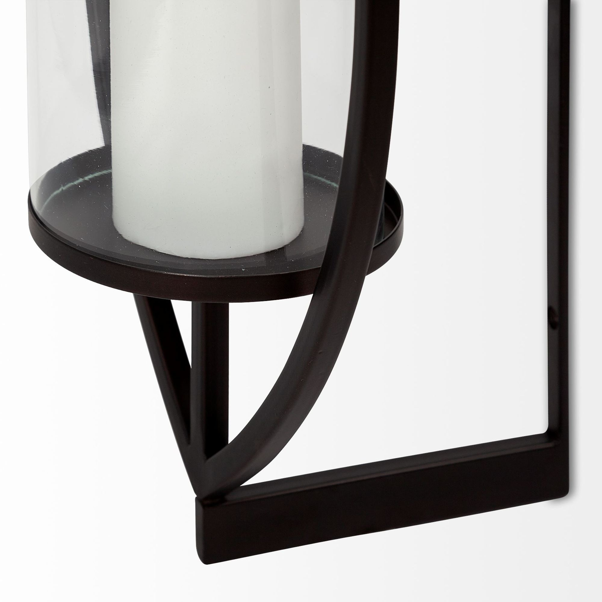 Mercana - Drax 22"H Black Metal Wall Candle Holder