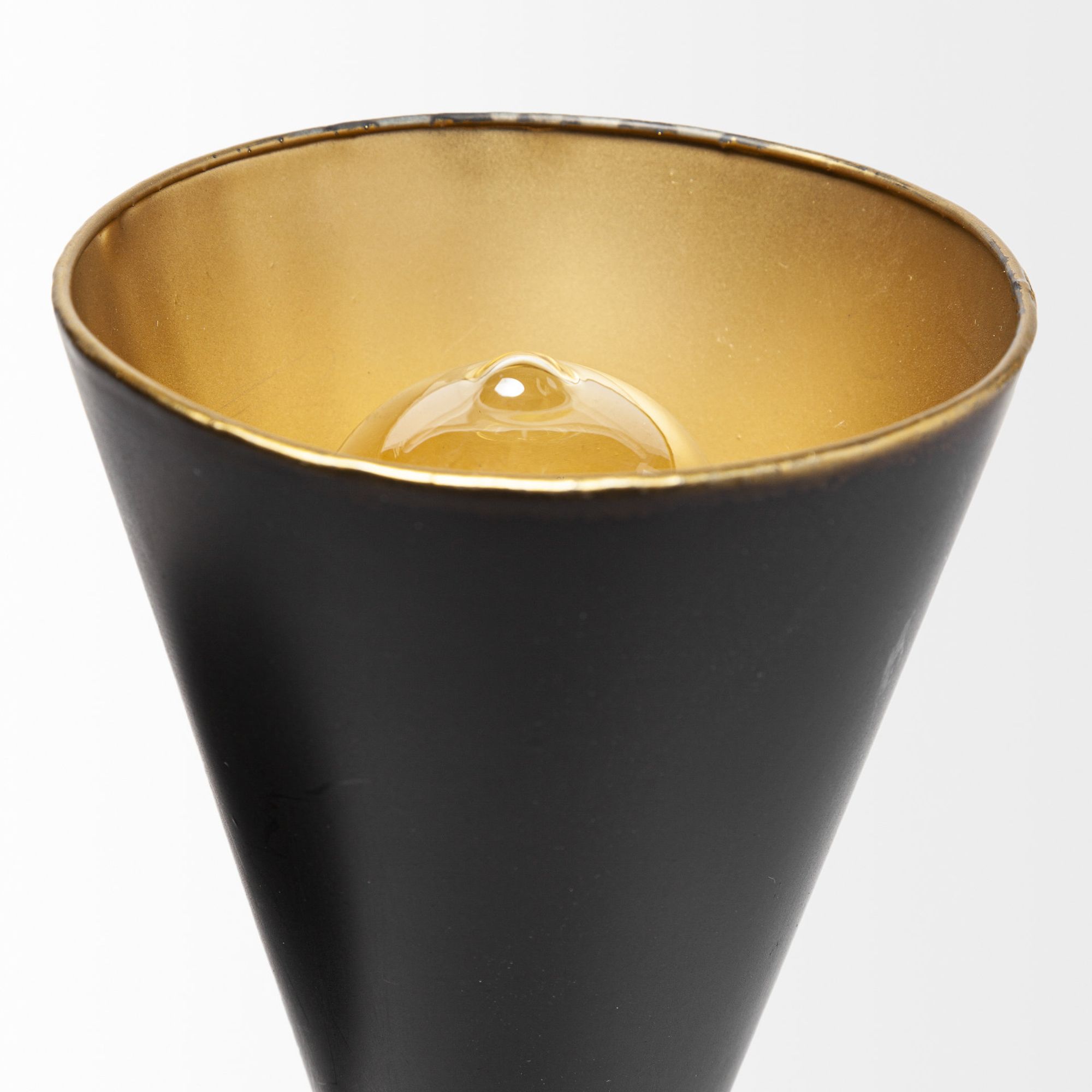 Mercana - Eris II 7.3x12.6 Black Metal with Gold Accent Double-Cone Wall Sconce