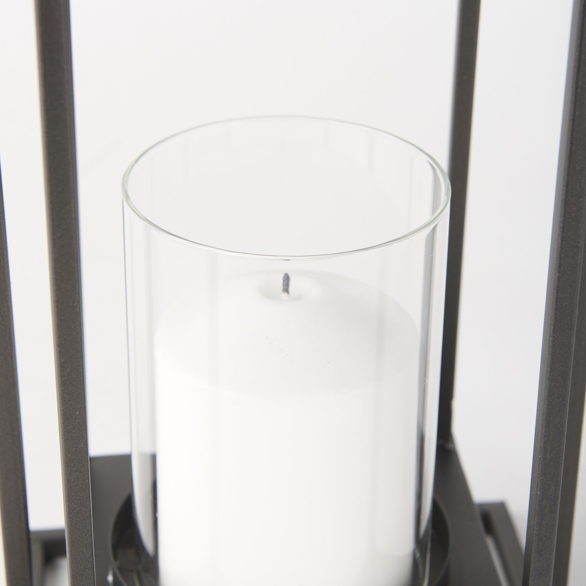 Mercana Albus II Small Black Metal Rectangular Table Candle Holder