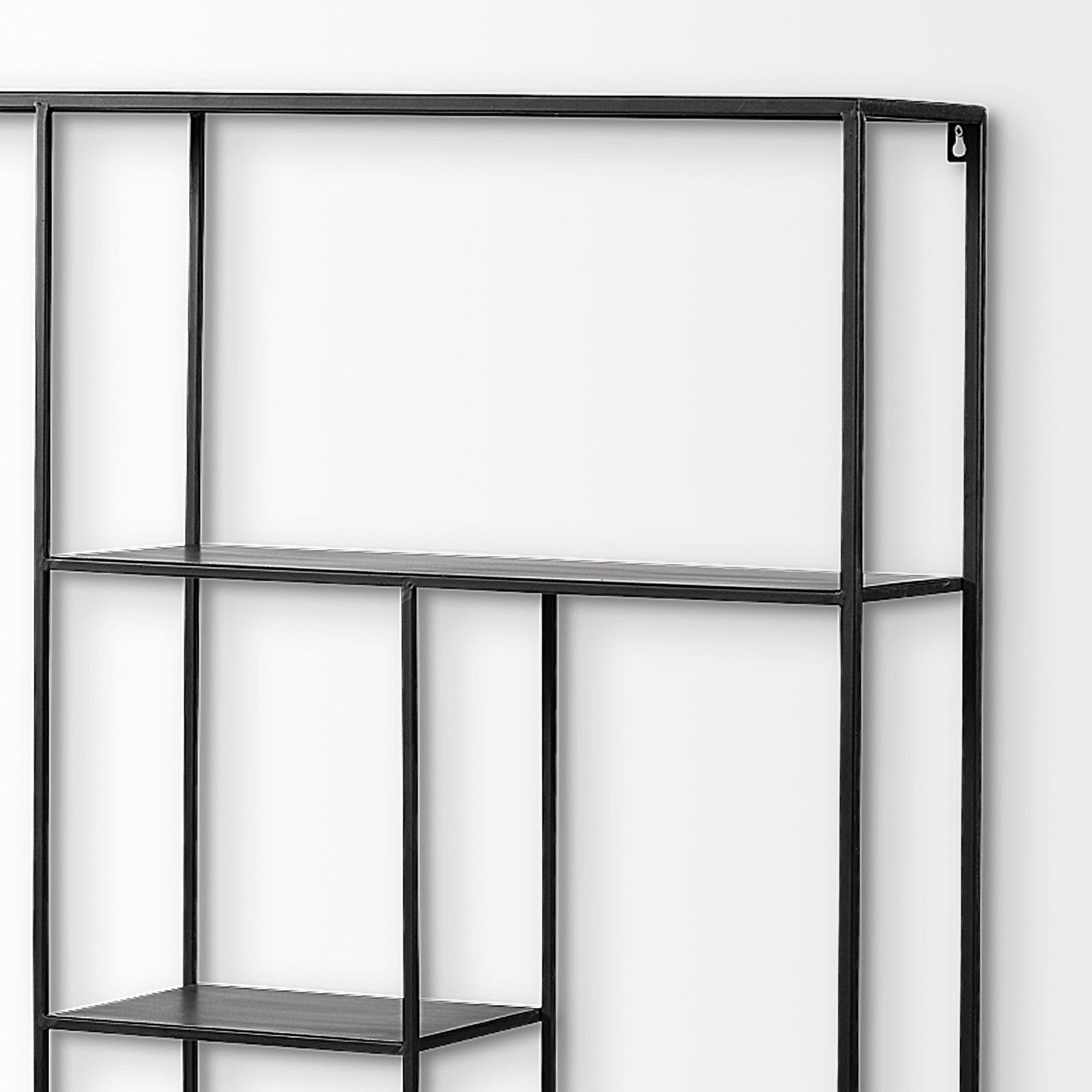 Mercana - Meridius Wall Mounted Black Multi-Level Metal Shelf