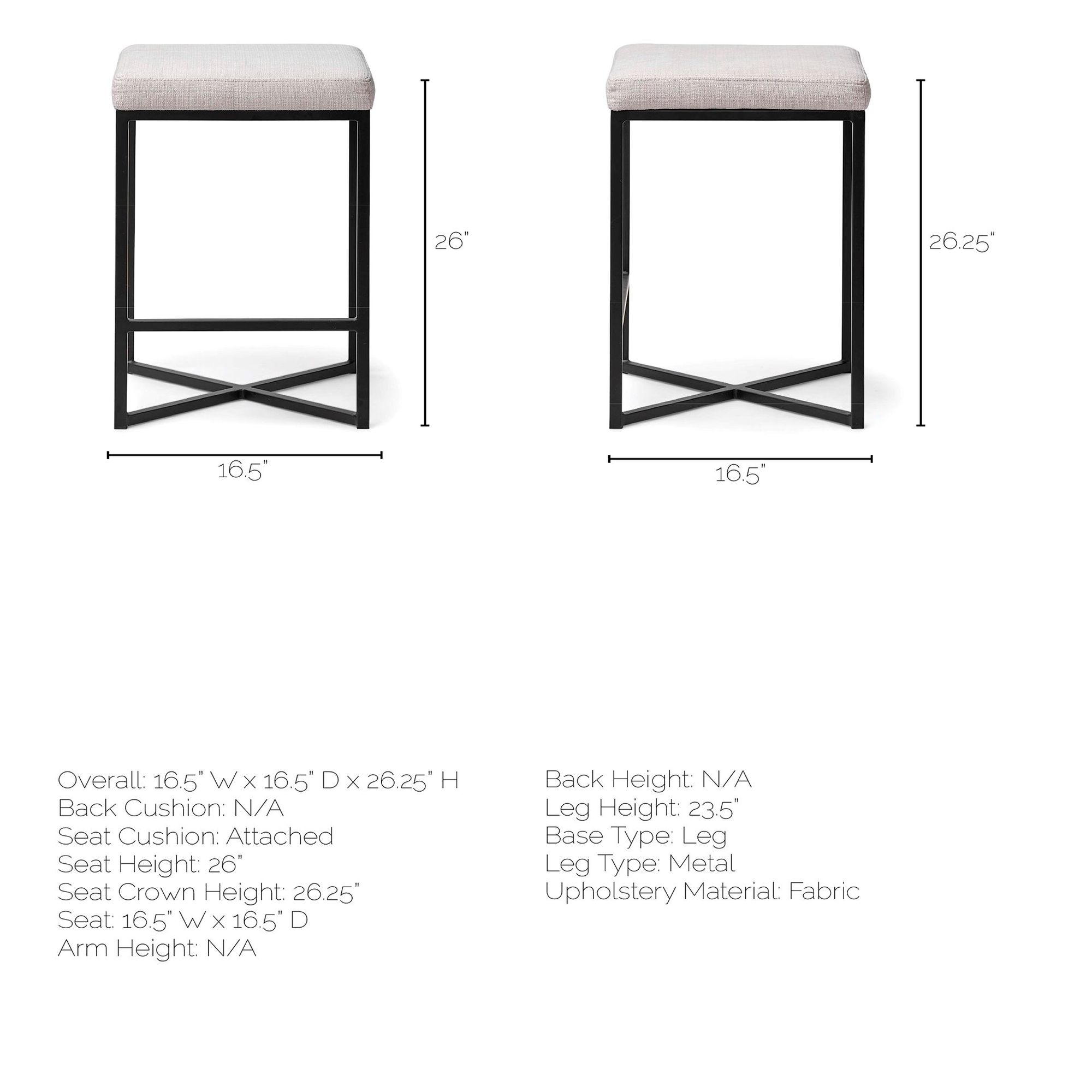 Mercana Frodo 26" Counter Stool - White