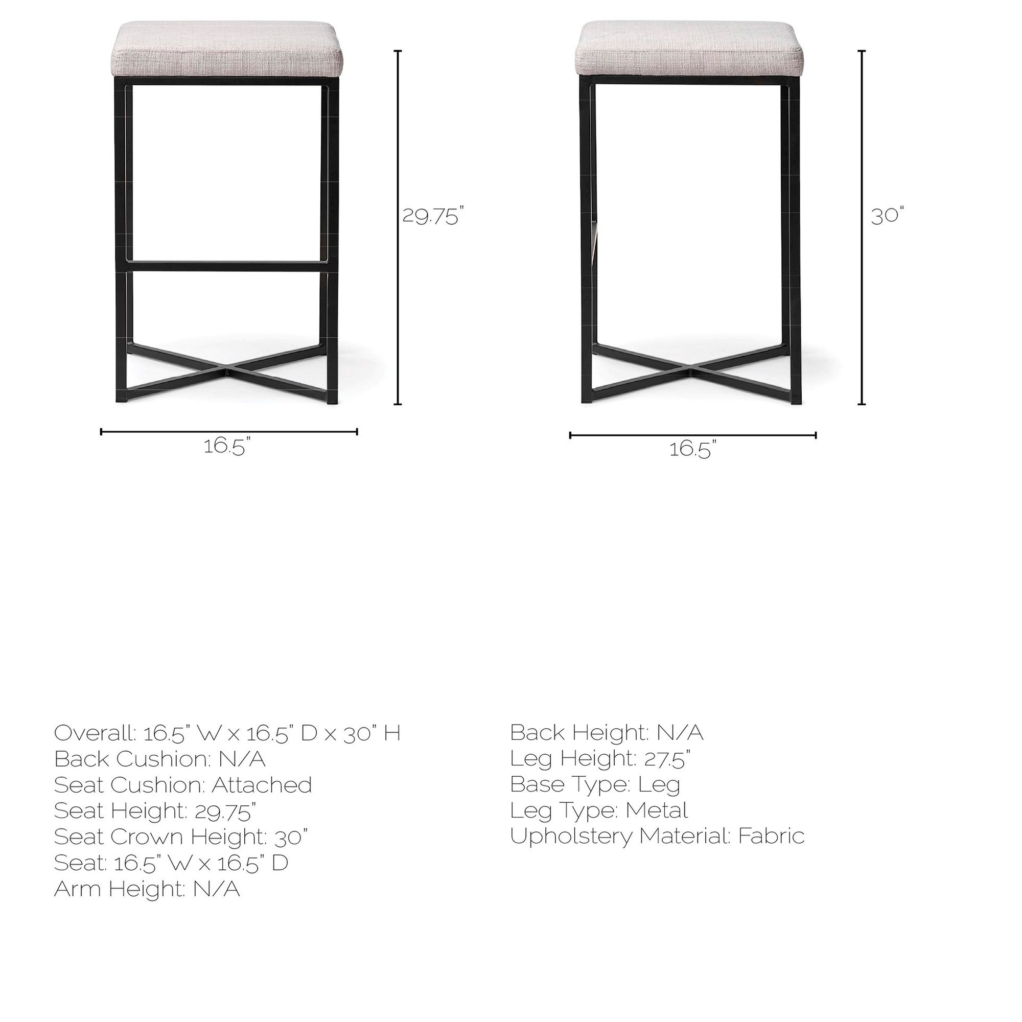 Mercana Frodo 30" Counter Stool - White