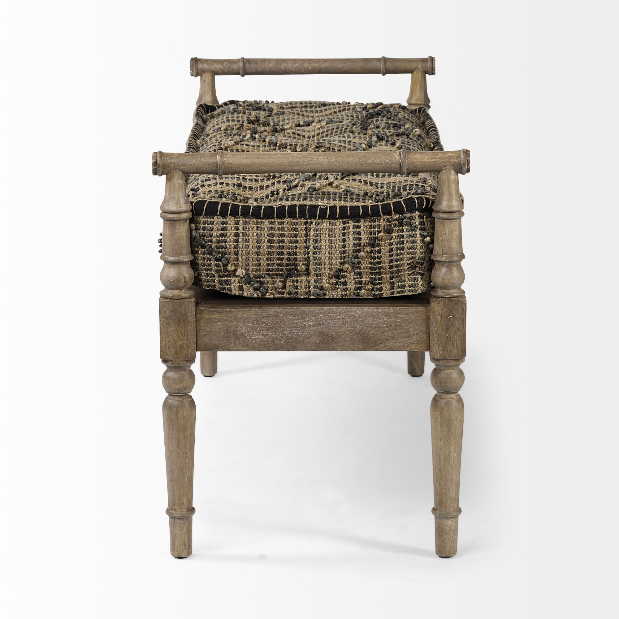 Mercana - Fullerton Bench with Brown Wood Base in Jute