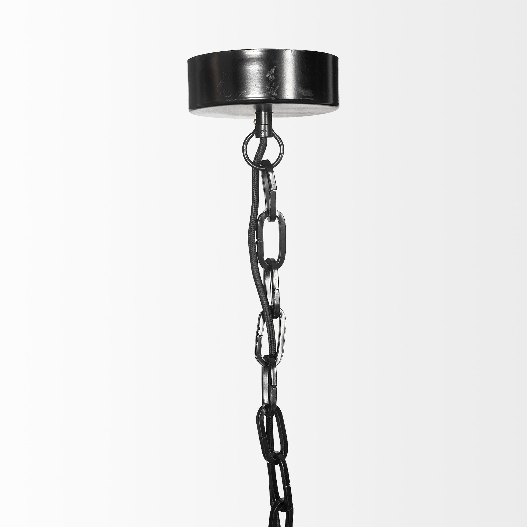 Mercana - Antigon II Black Metal and Glass Five Bulb Chandelier