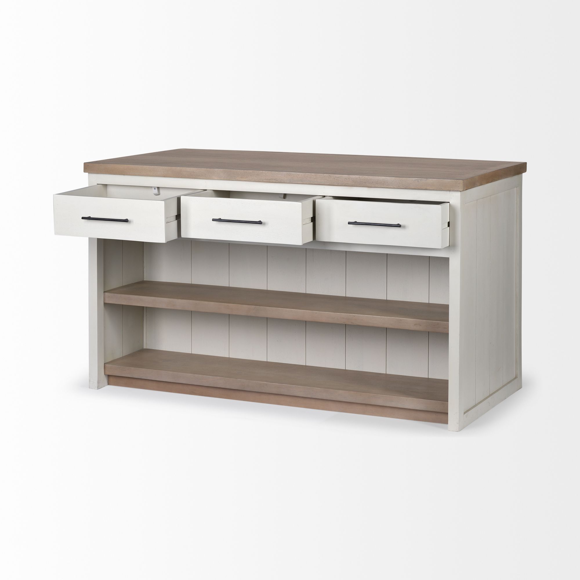 Mercana - Fairview Kitchen Island in White/Brown