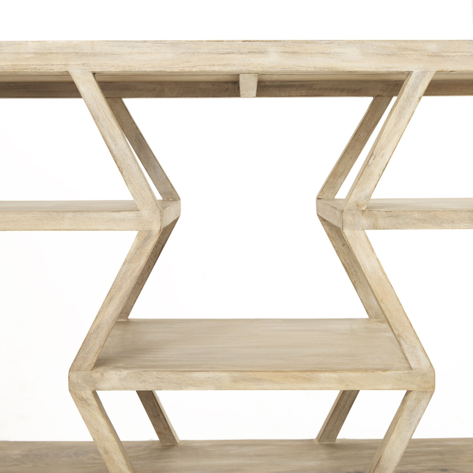 Mercana - Dayton II Natural Wooden Multi-Level Shelf Console Table