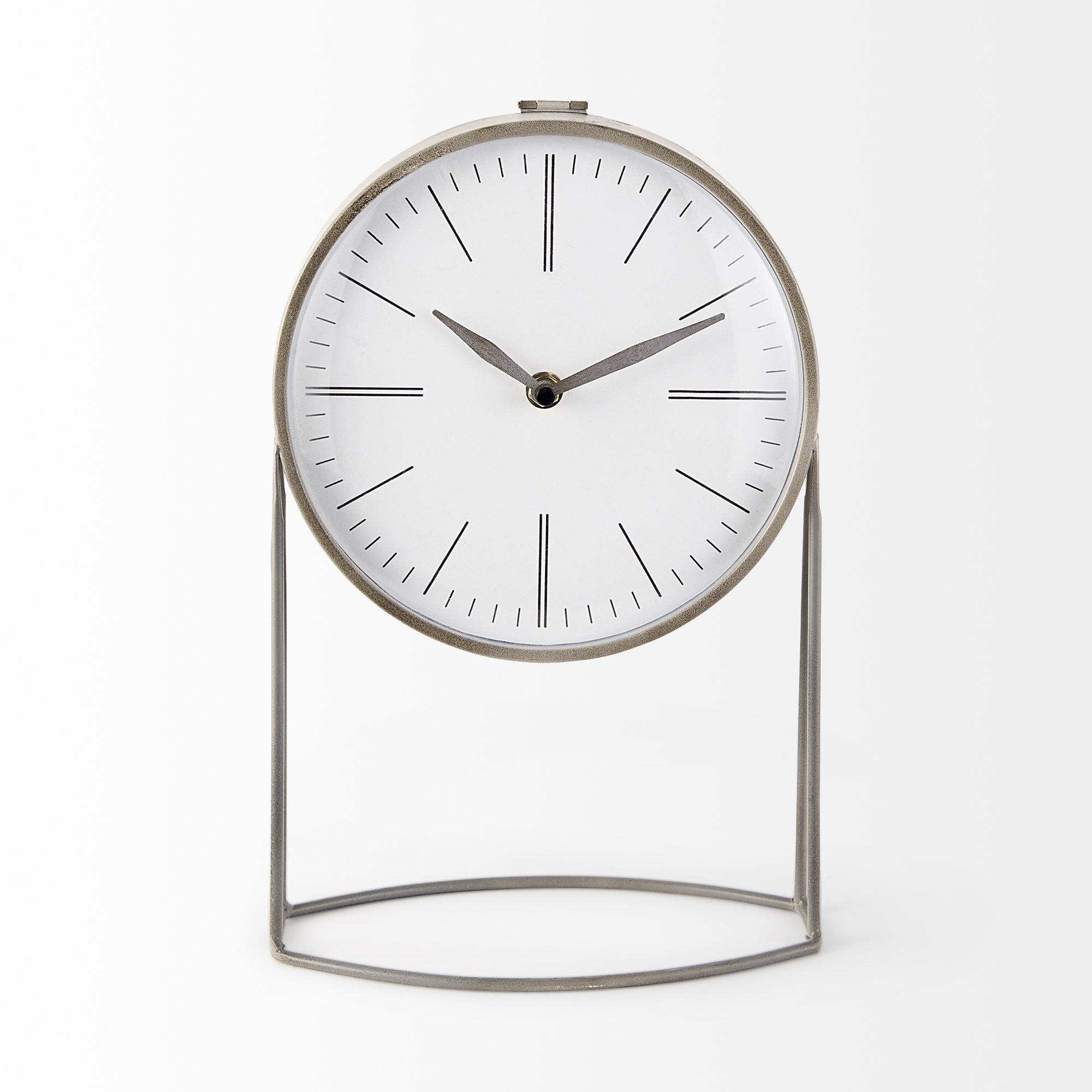 Mercana - Aurus Matte Gray Metal Table Clock