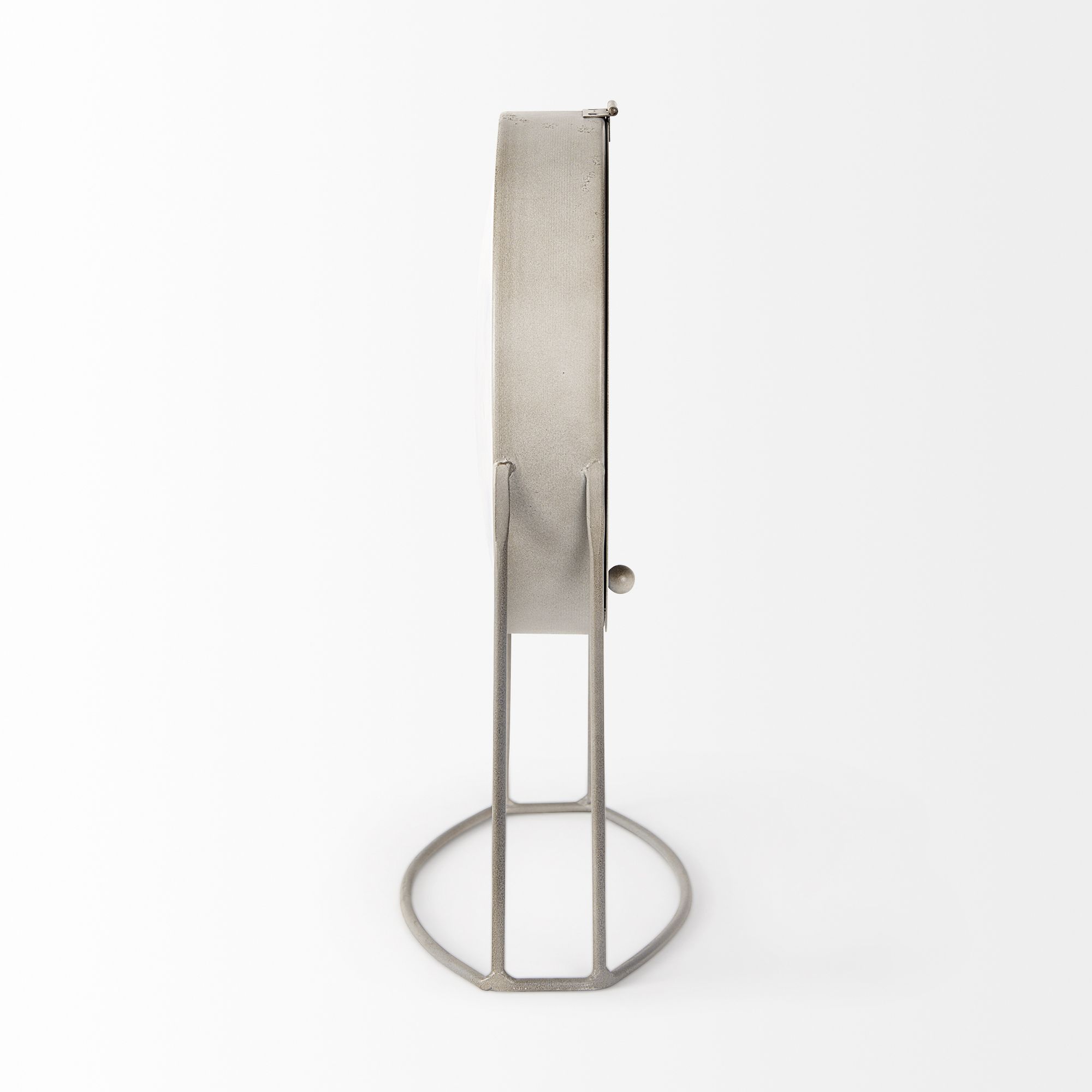 Mercana - Aurus Matte Gray Metal Table Clock