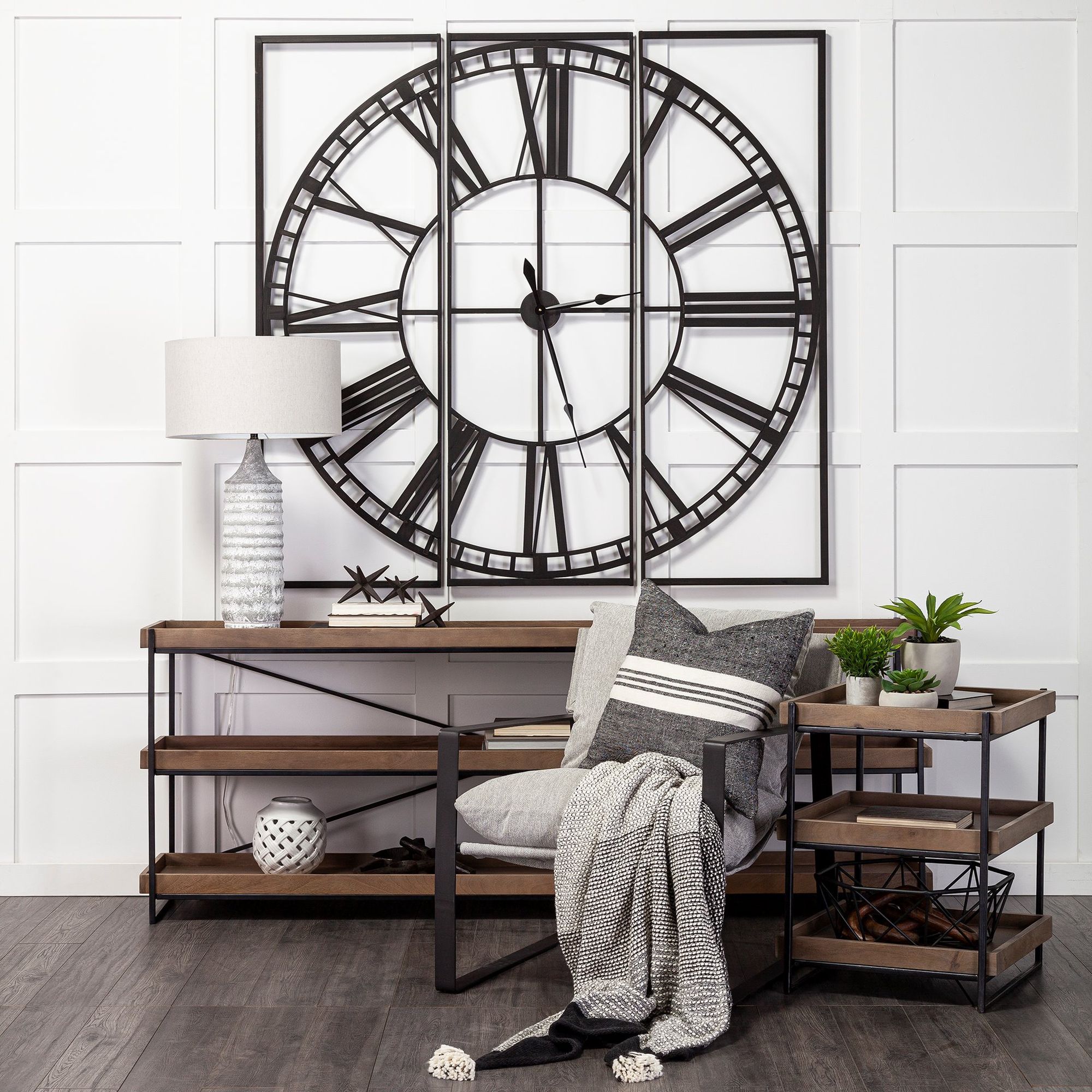 Mercana - Norwood 60" Square Oversized Industrial Wall Clock