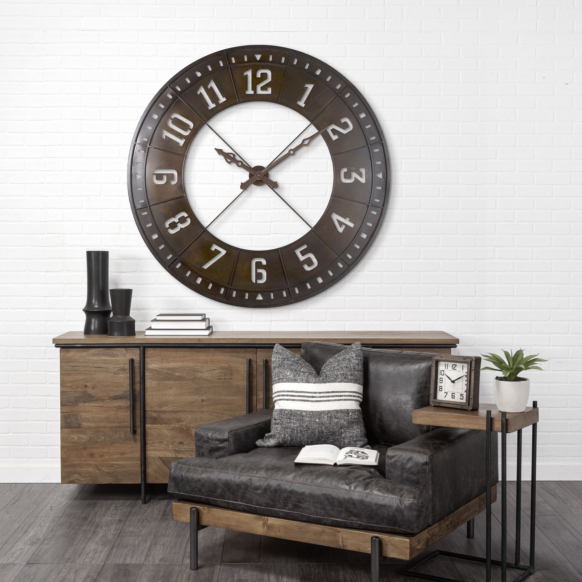 Mercana - Newcastle 56.5" Giant Oversize Industrial Wall Clock