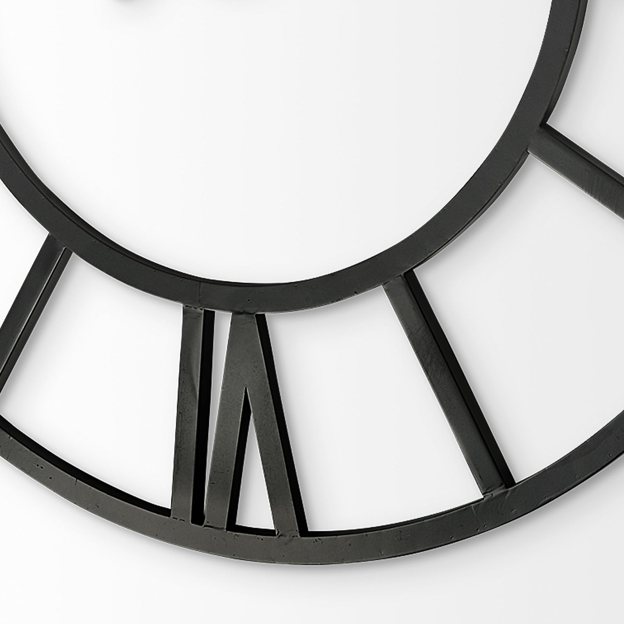 Mercana Stoke 54" Round Industrial Wall Clock - Black