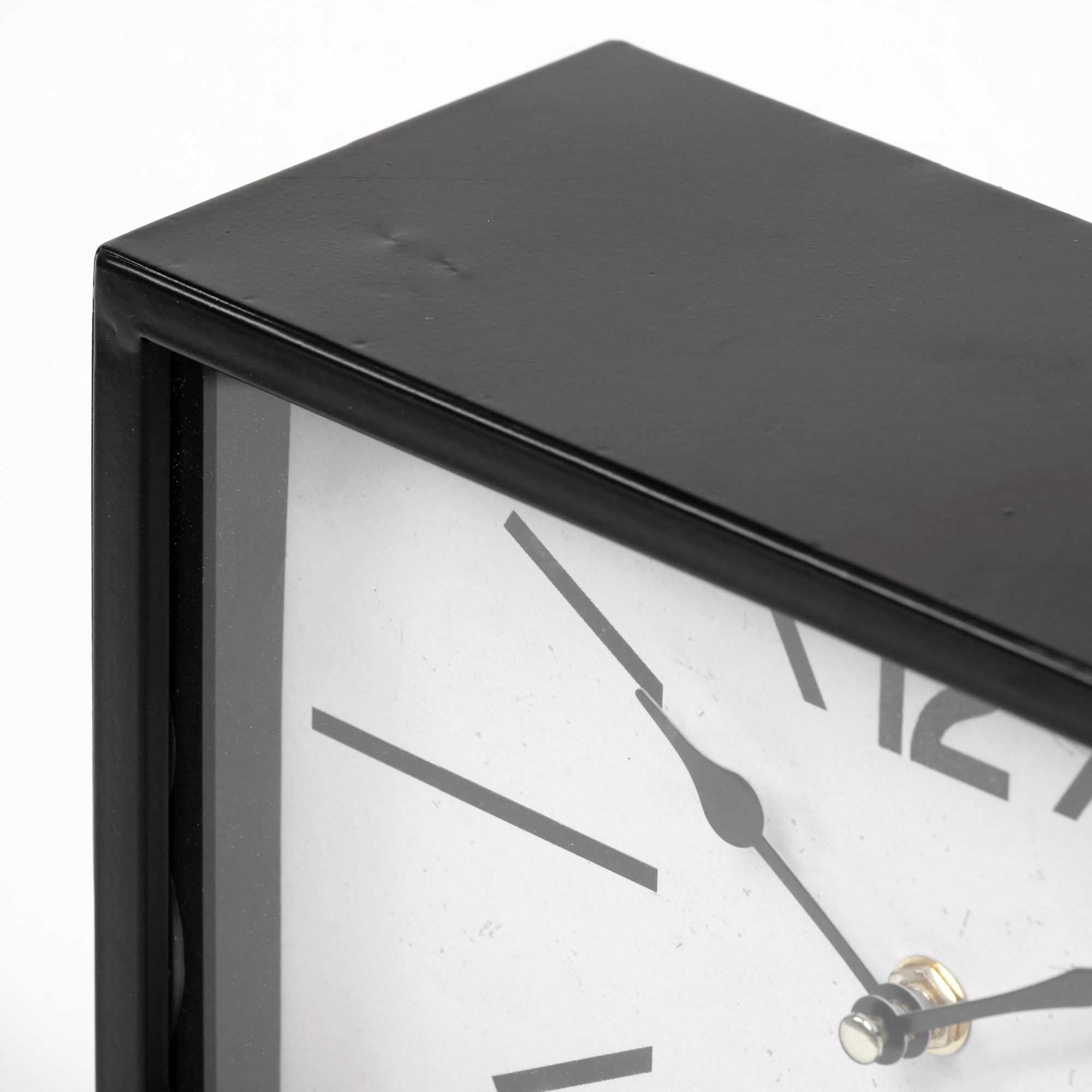 Mercana - Lita Black Metal Rectangular Table Clock