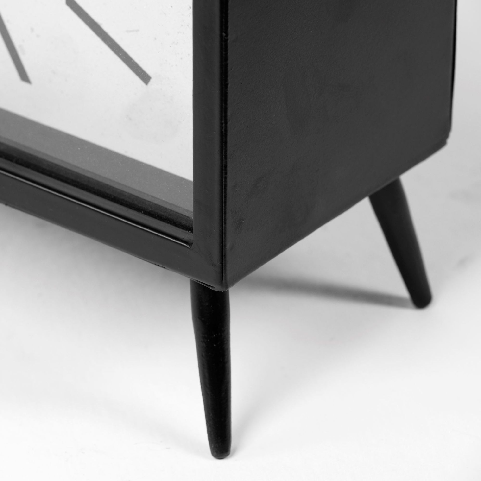 Mercana - Lita Black Metal Rectangular Table Clock