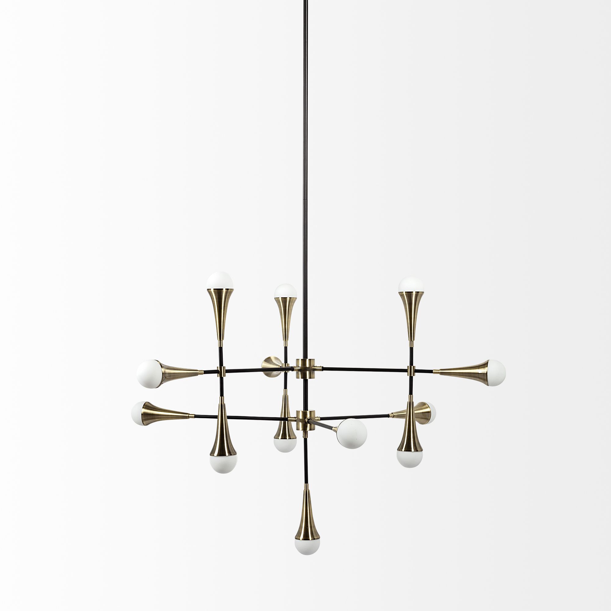 Mercana - Decarlo II Black/Gold Metal Multi-Arm Thirteen Light Chandelier