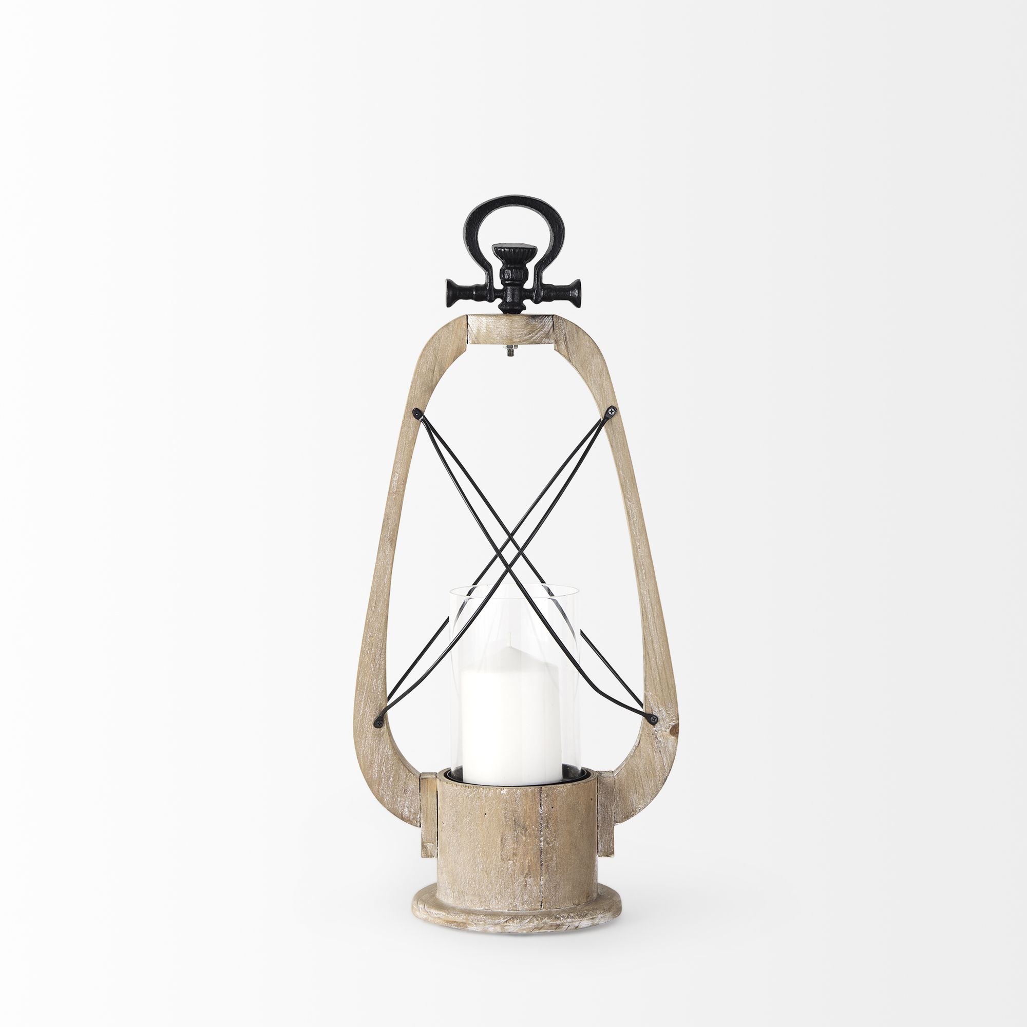 Mercana Zain Small Candle Holder Lantern - Brown, Wood