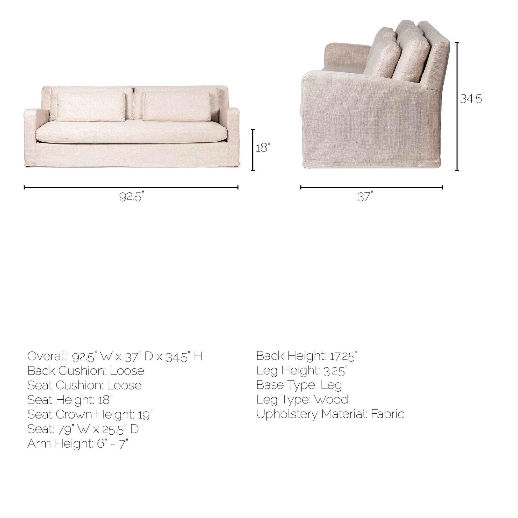 Mercana Denly 3 Seater Sofa - Beige