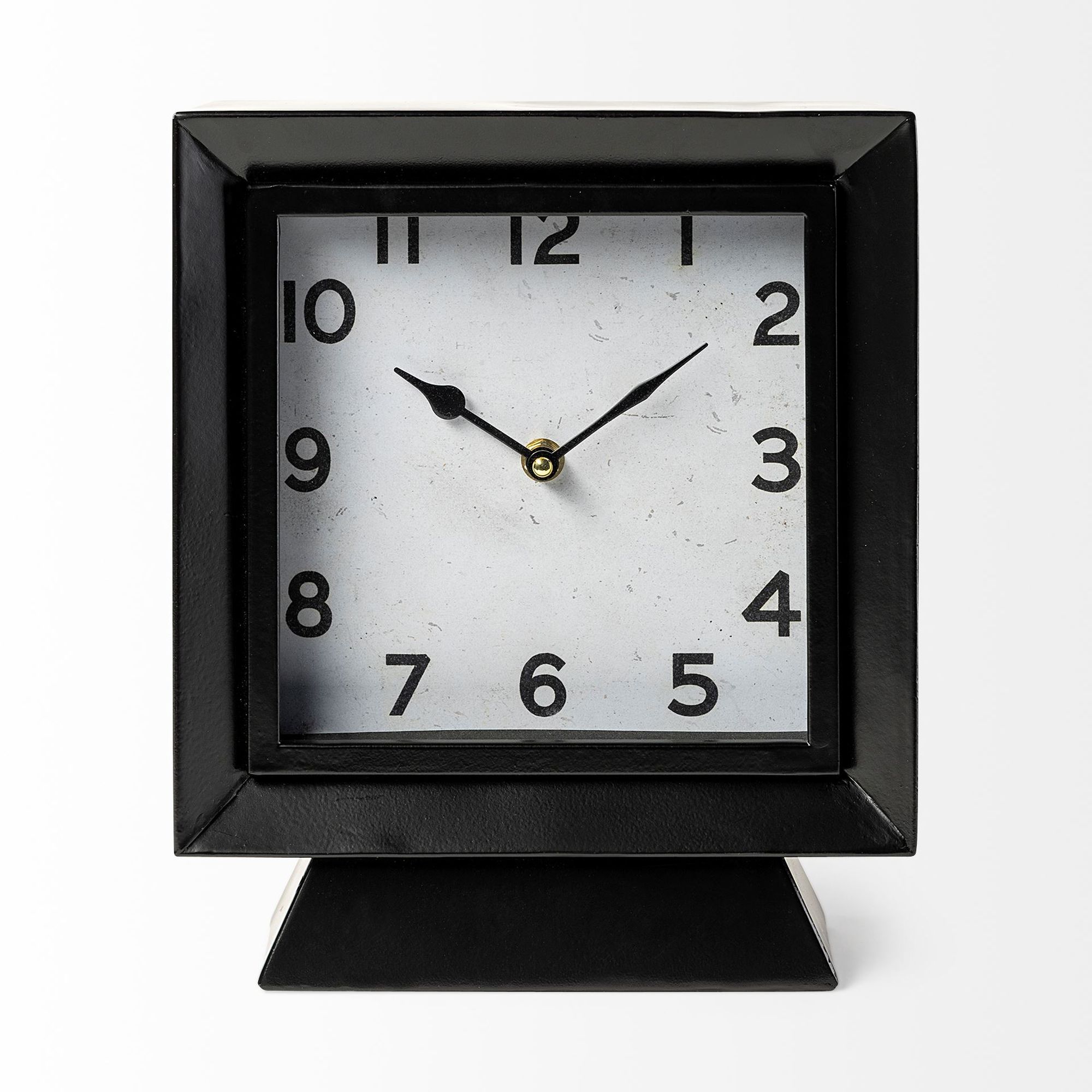 Mercana Ralph I Metal Square Table Clock - Black