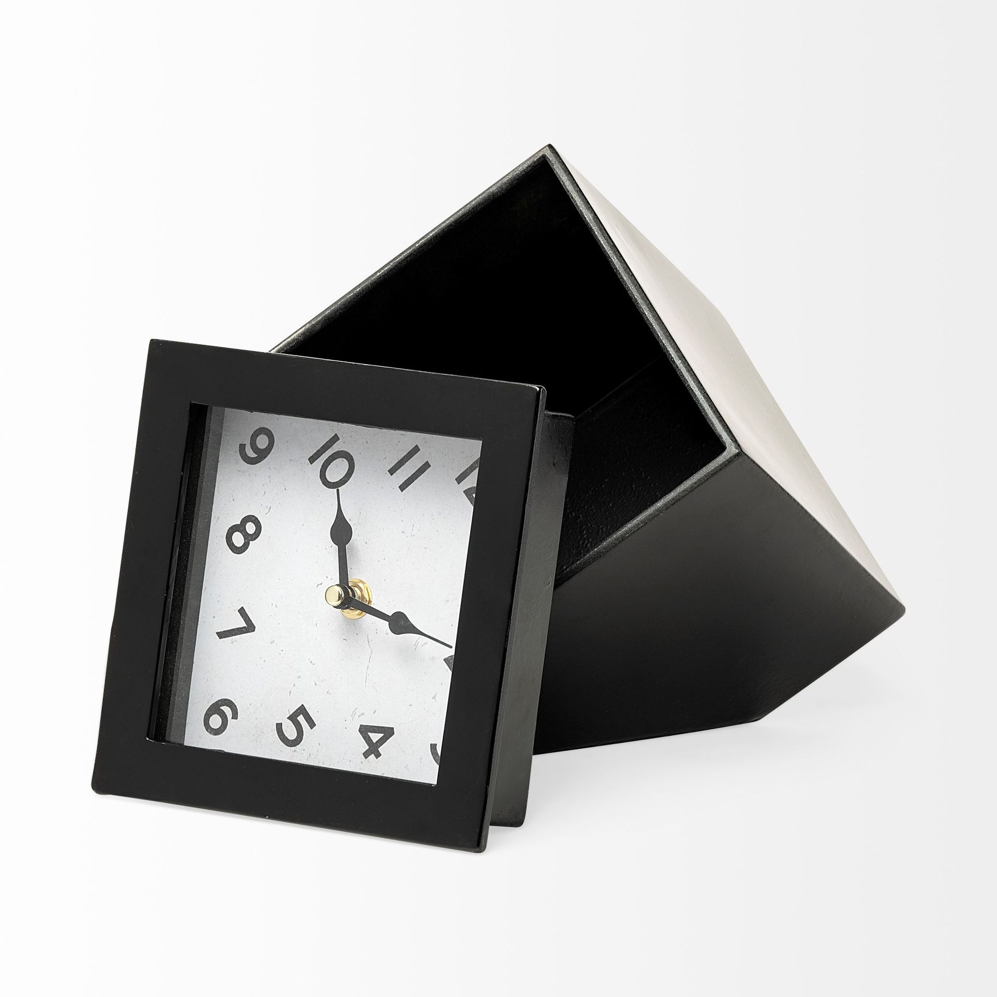 Mercana Ralph II Metal Cube Table Clock - Black