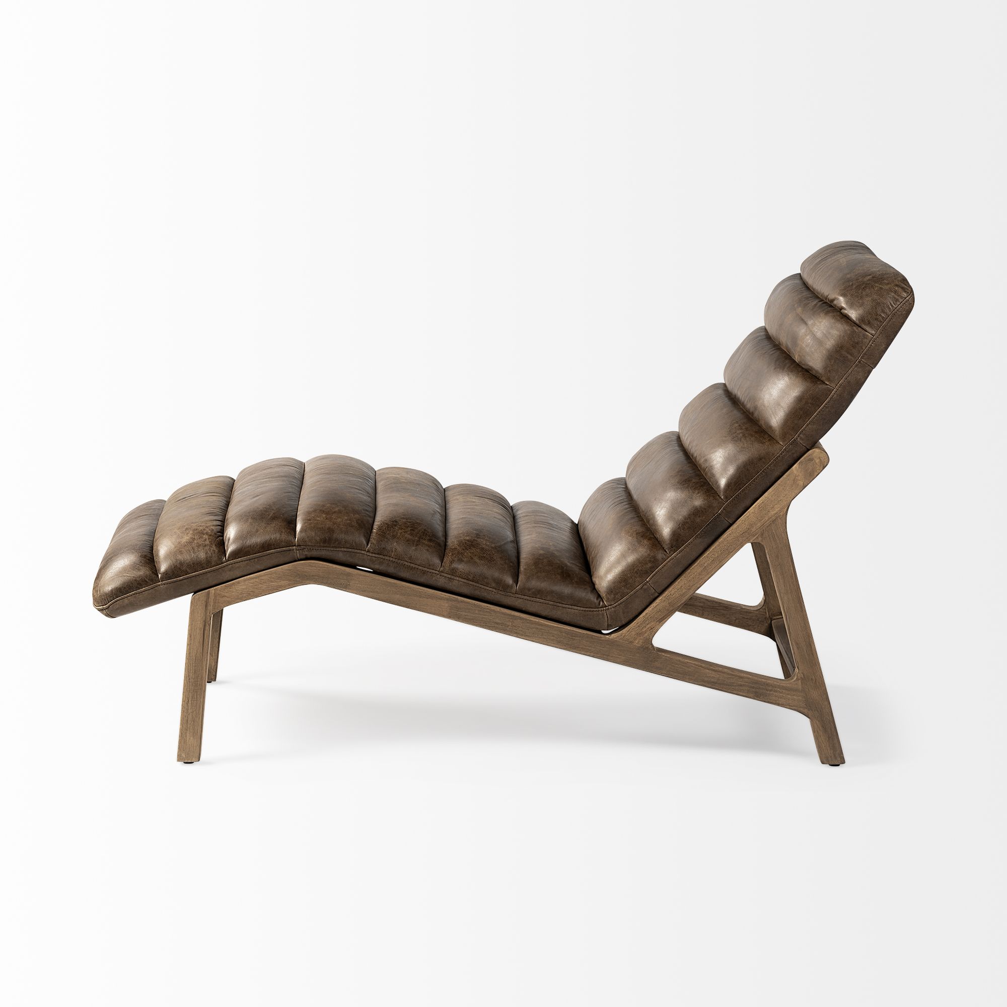 Mercana Pierre Armless Chaise Lounge - Whiskey, Leather