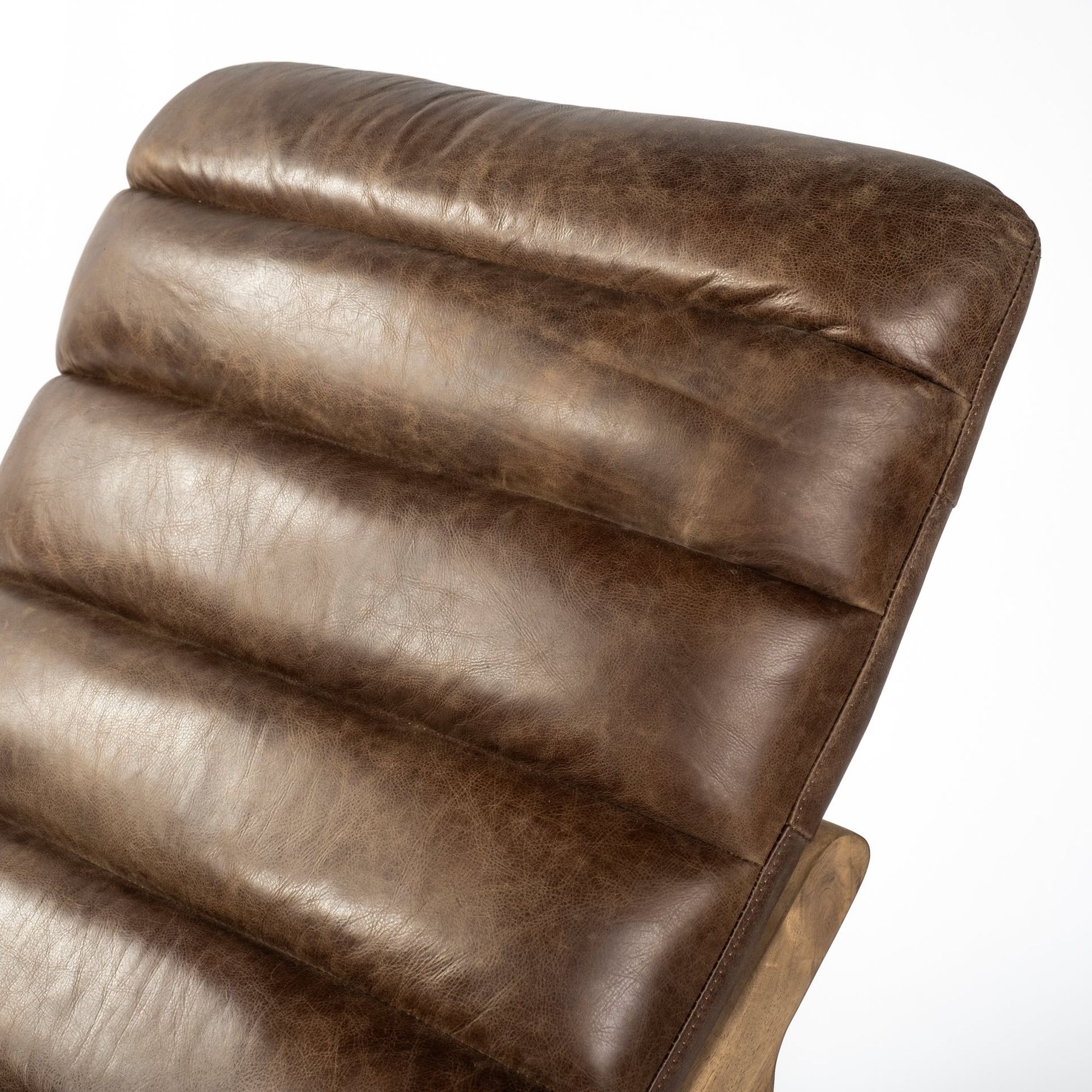 Mercana Pierre Armless Chaise Lounge - Whiskey, Leather