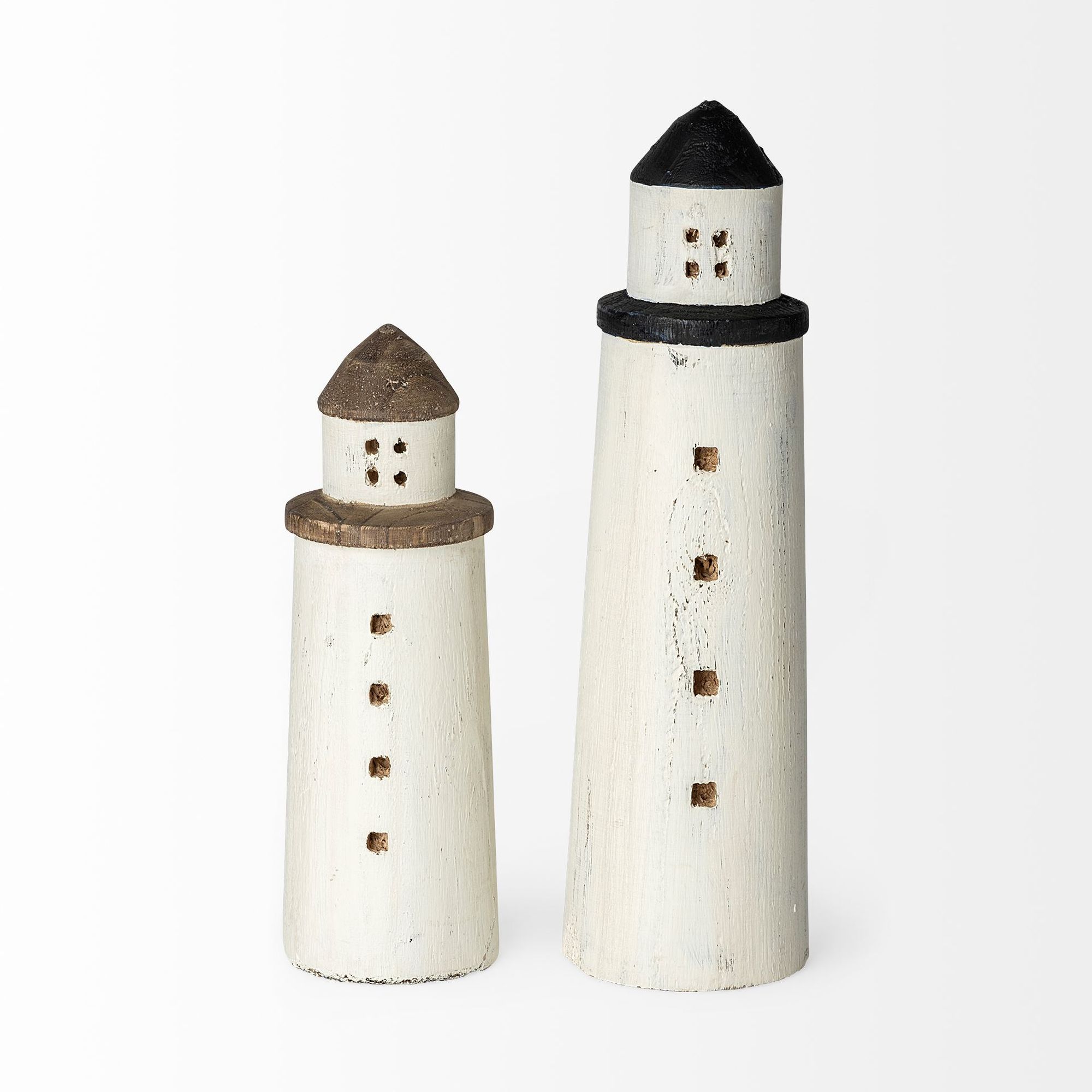 Mercana Abner Small 3L x 3W Wooden Coastal Lighthouse - White