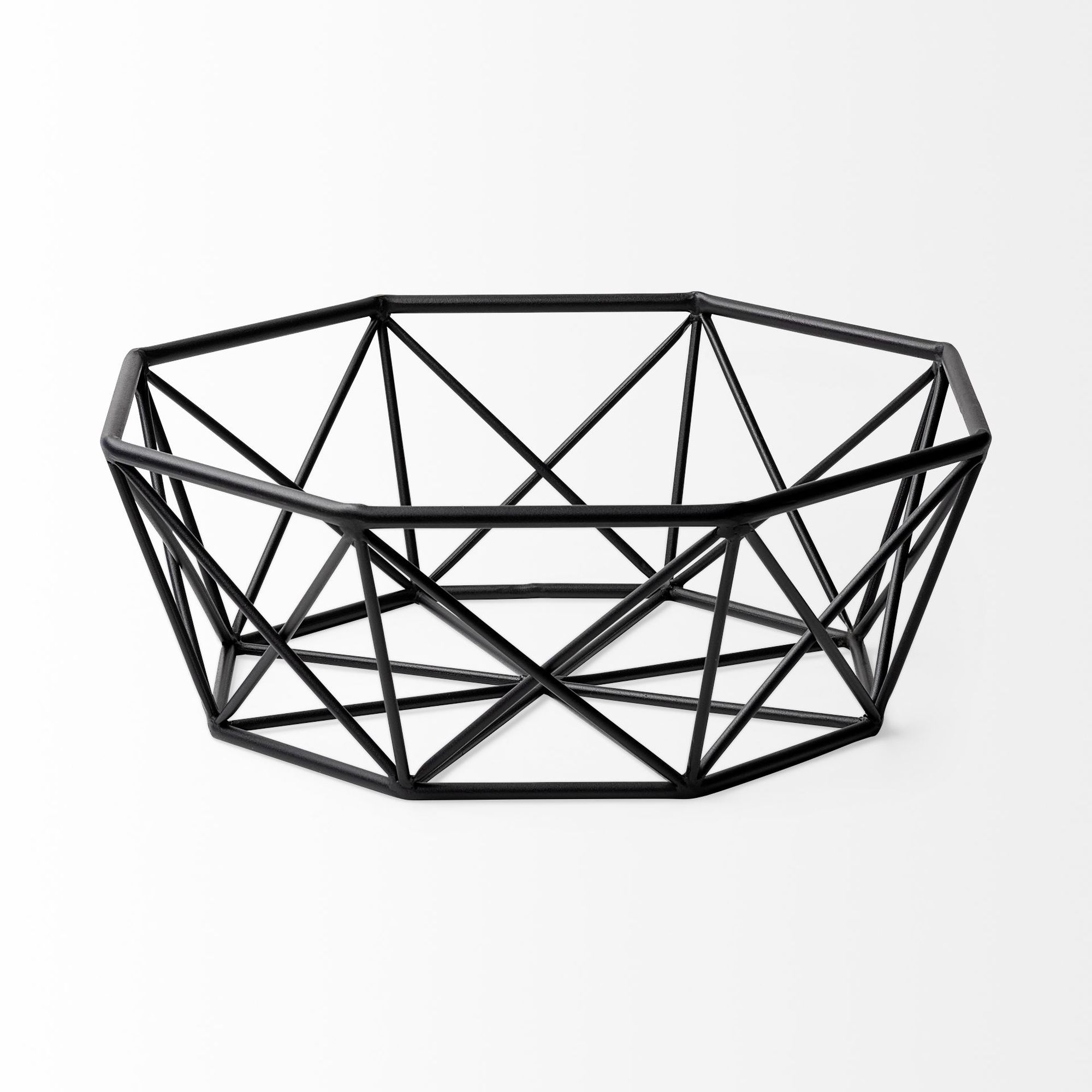 Mercana - Davy 17L x 17W Black Metal Large Hexagonal Bowl