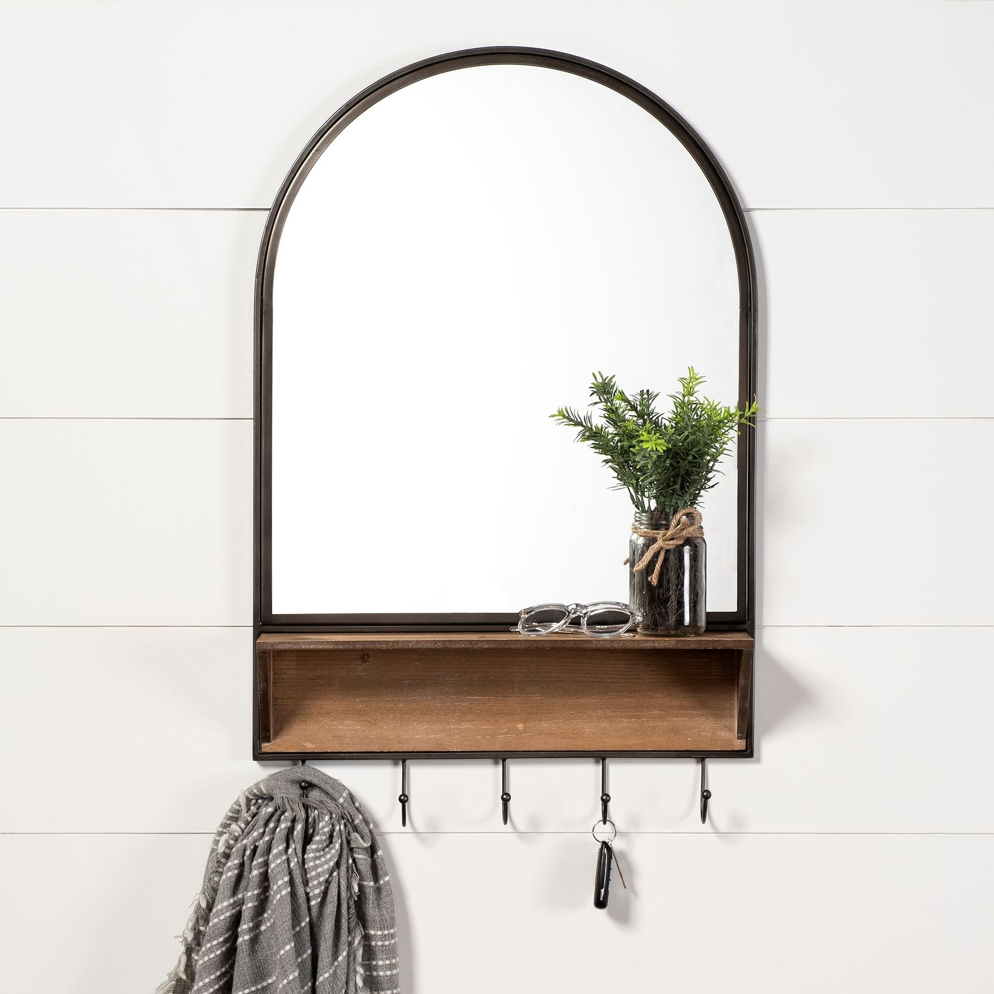 Mercana - Neville Arch Wood/Metal Frame Mirror