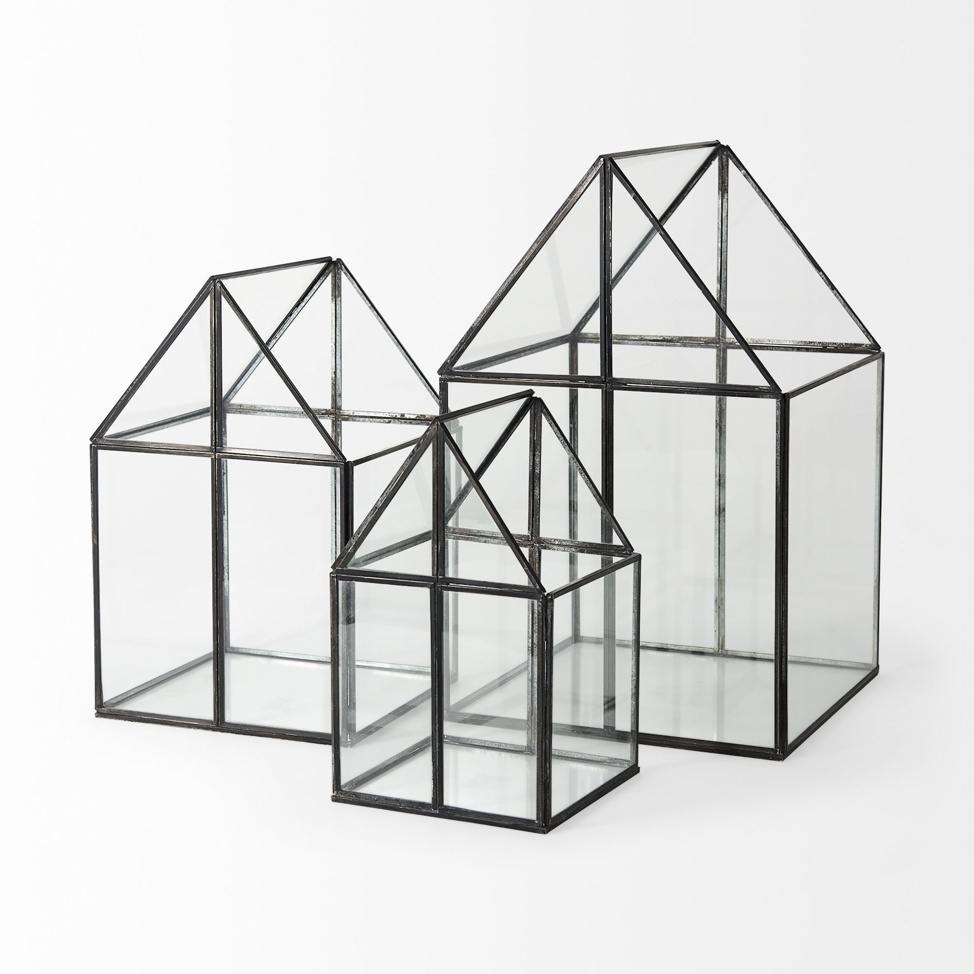 Mercana Sikes Medium Hut Terrarium with Glass Base - Clear